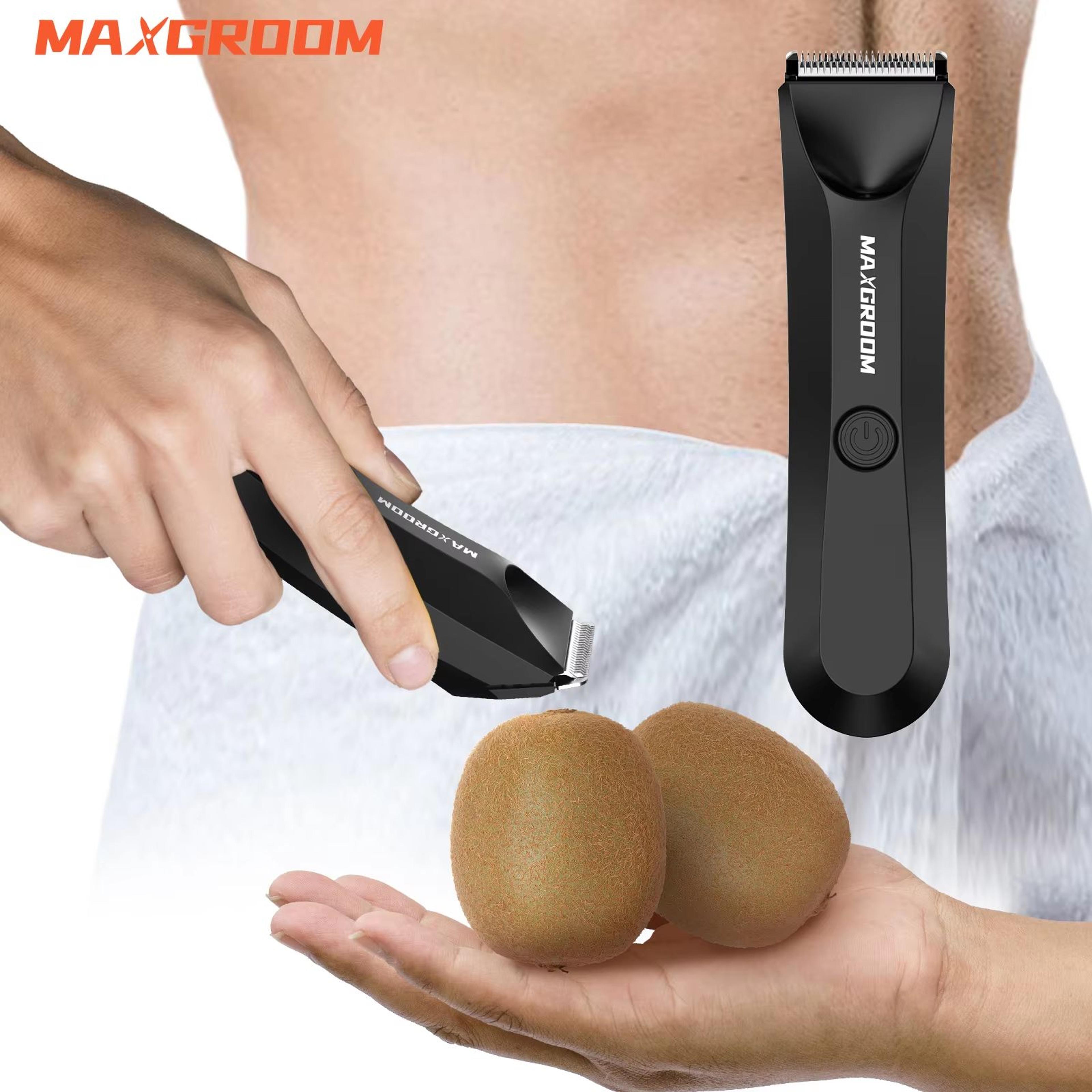 maxgroom body hair trimmer for men – waterproof electric ball trimmer with replaceable ceramic blade