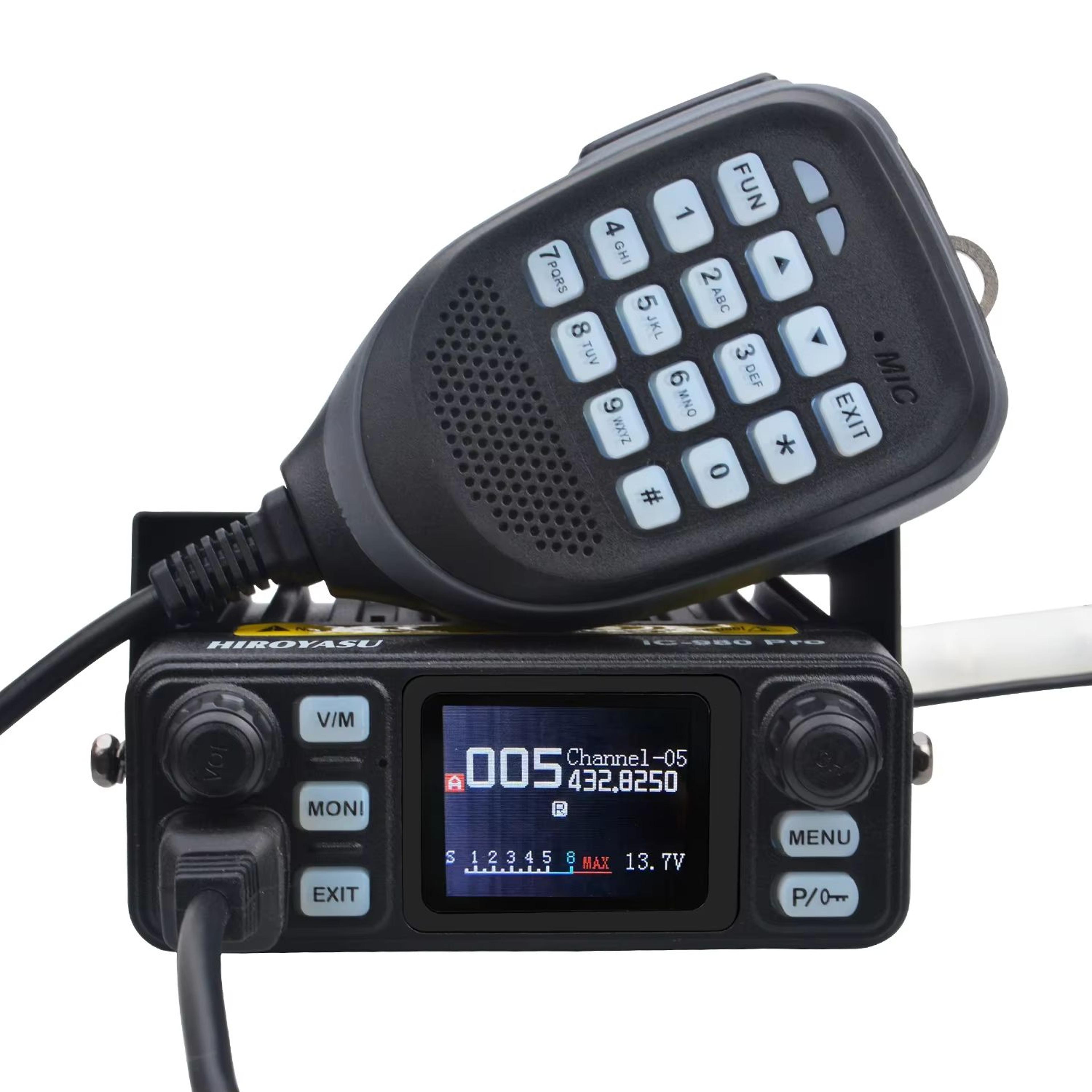 hiroyasu ic-980 pro dual band mobile radio – 25w uhf/vhf walkie talkie with ai noise reduction