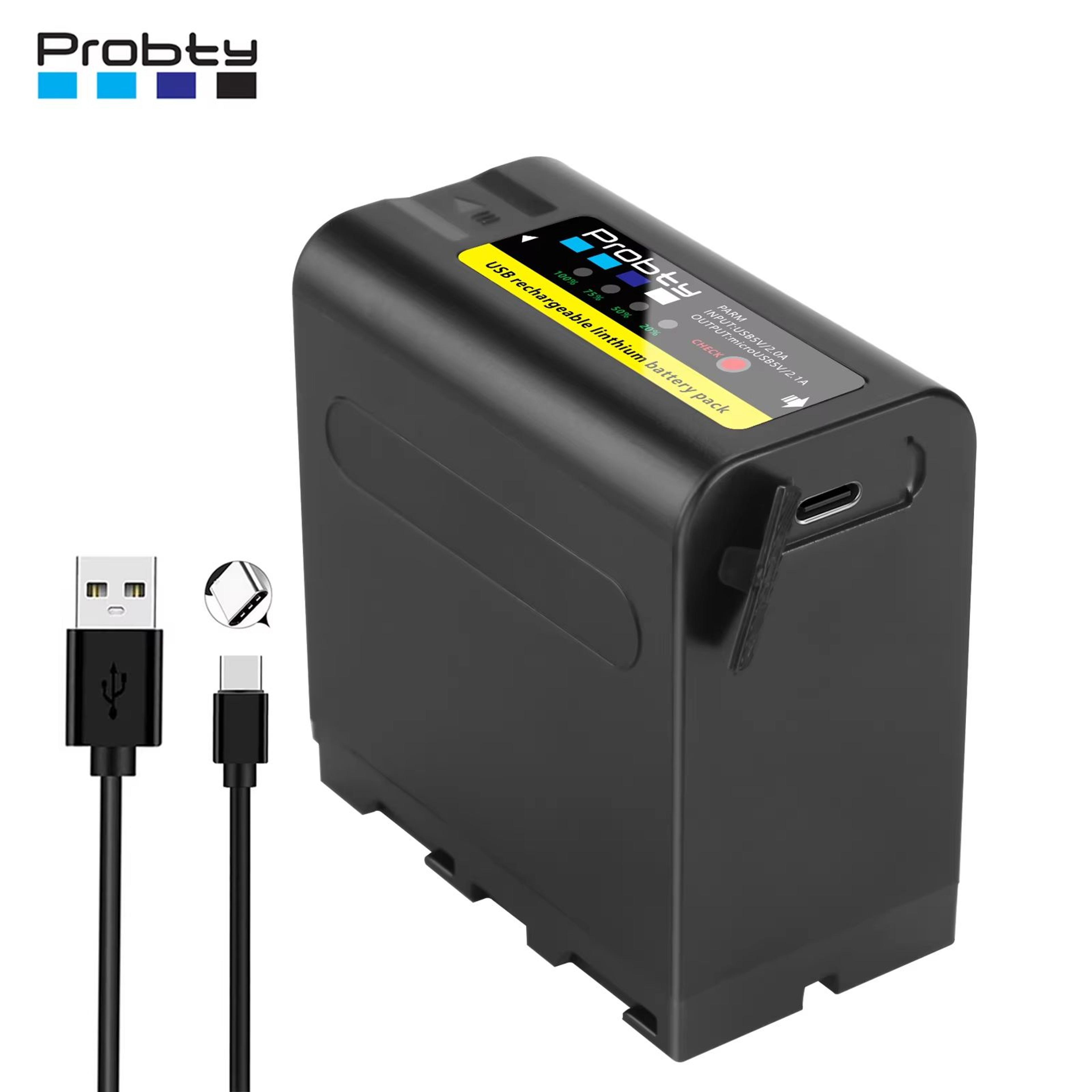 probty 10800mah np-f970 replacement battery with usb output for sony camcorders & video gear