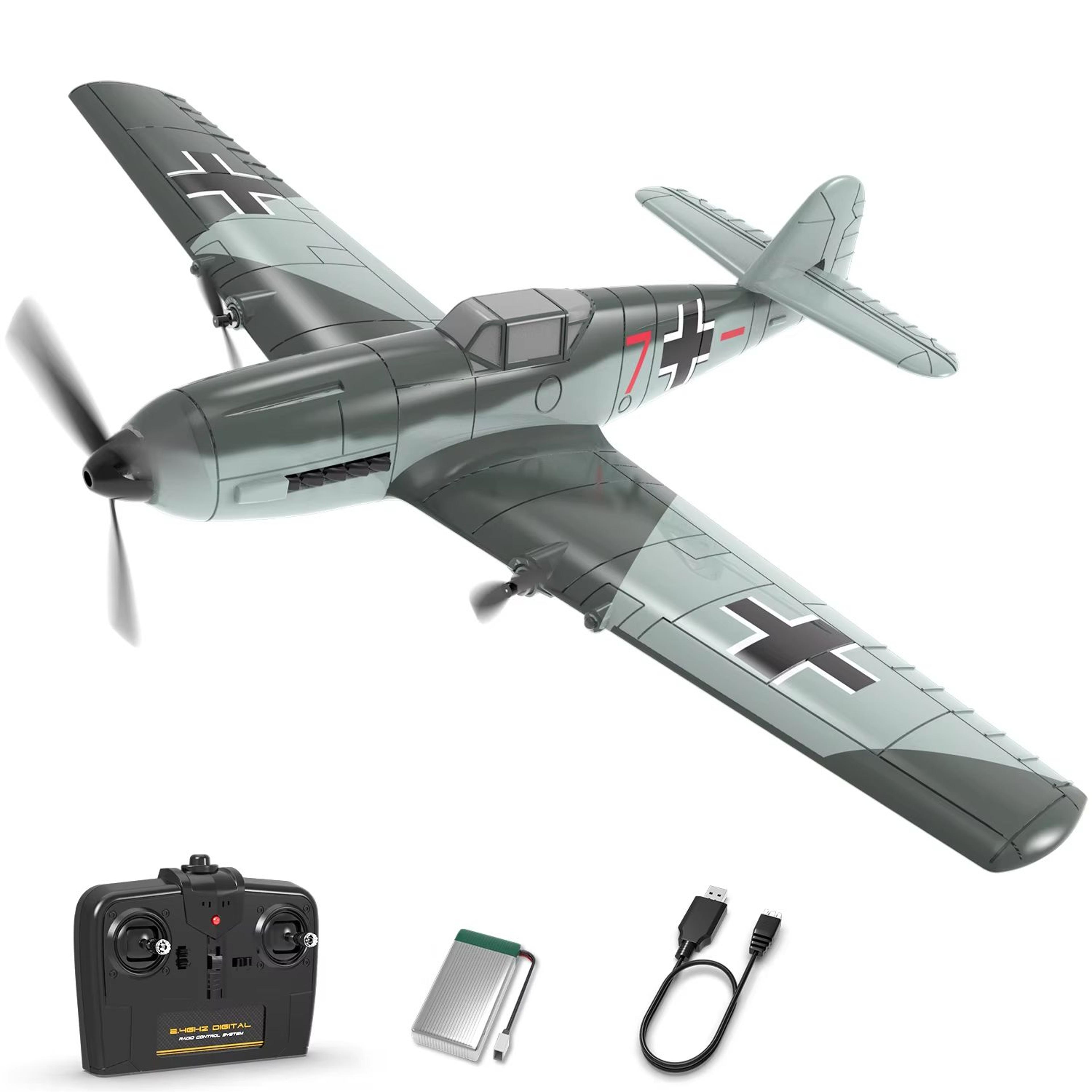 volantexrc bf109 rc plane – 2.4g 3ch epp glider with 6-axis gyro & smart balance system