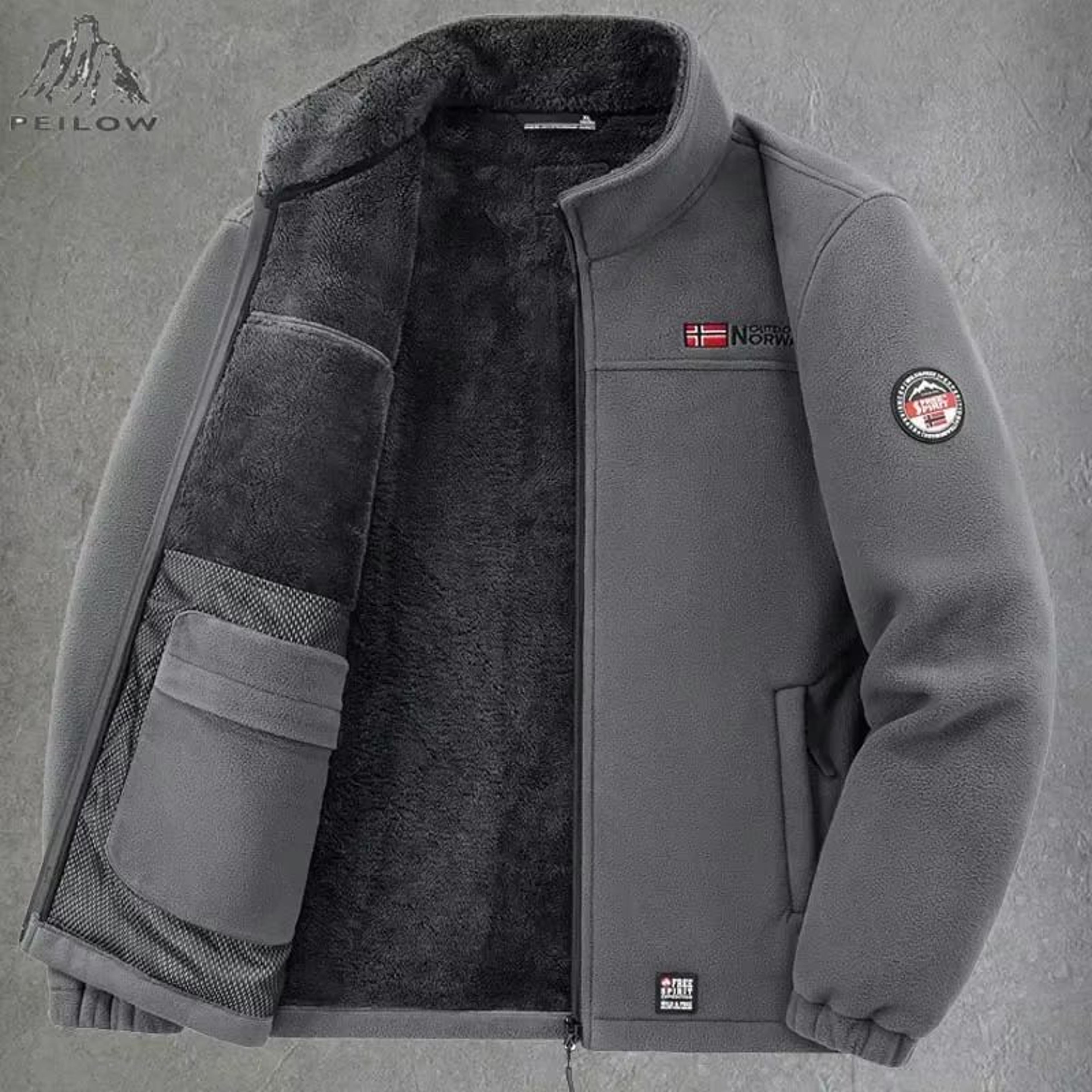 men's winter fleece jacket – thicken warm outdoor hiking & camping coat