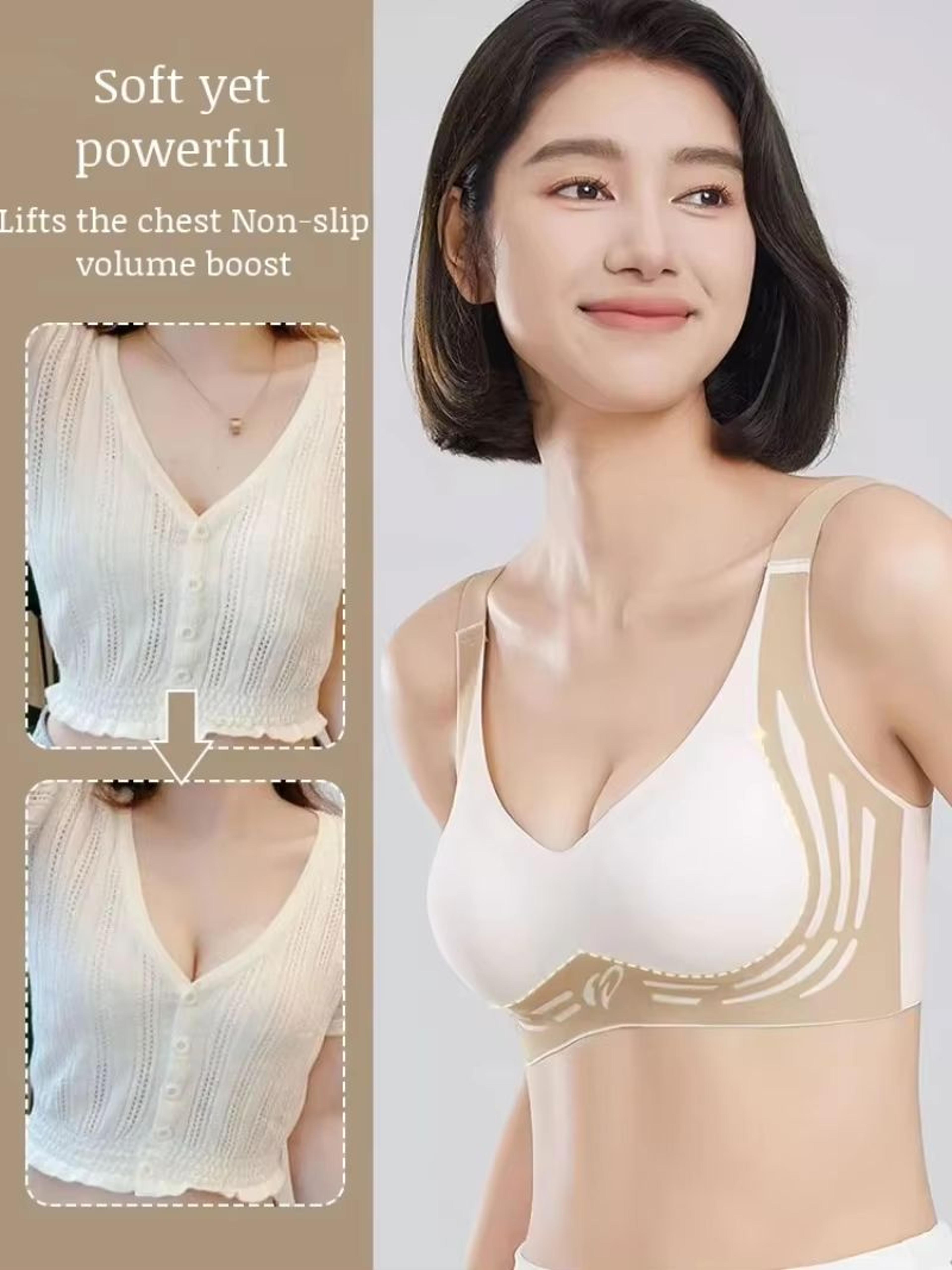 seamless wireless push-up bra with soft support and lift