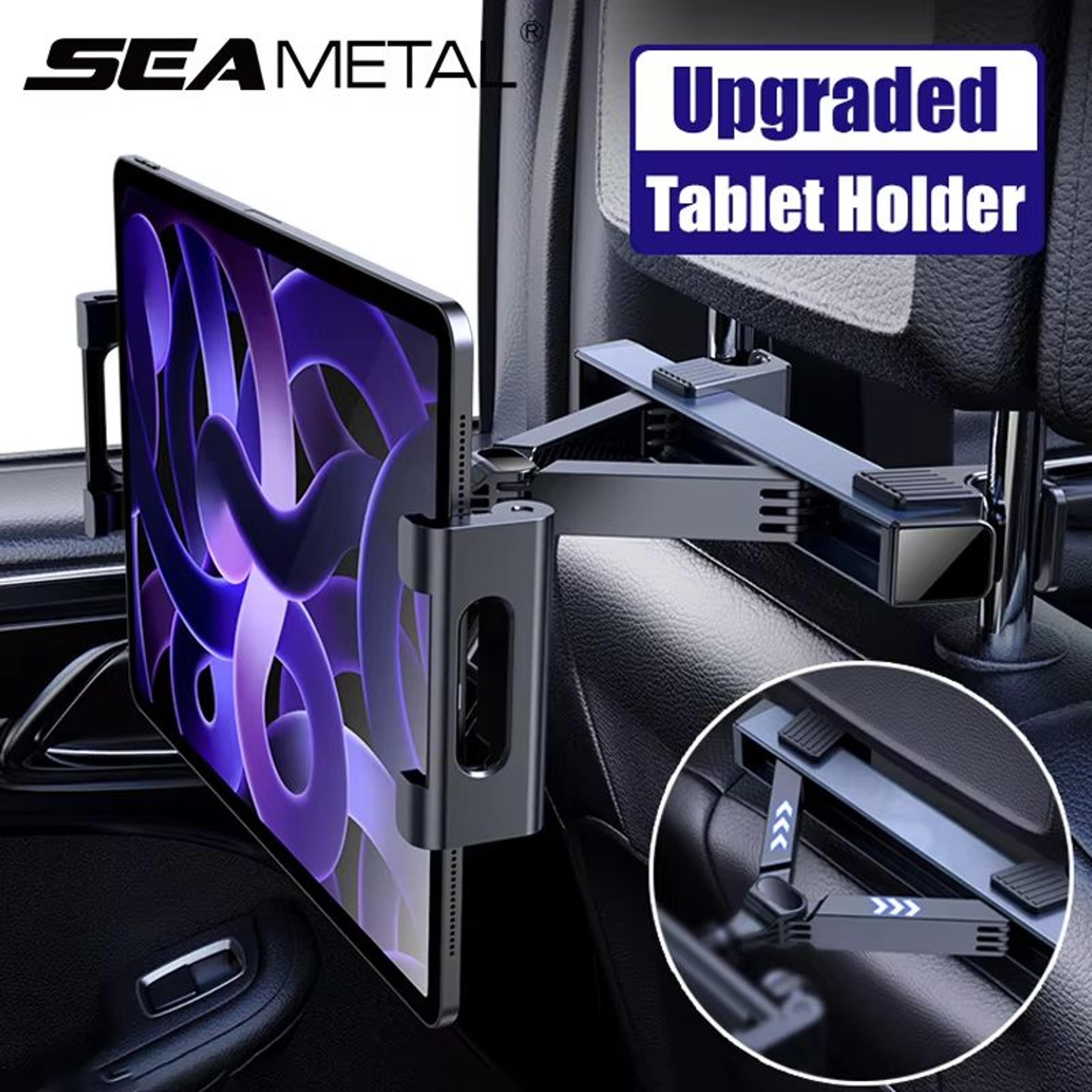 seametal car headrest phone & tablet holder – telescopic anti-shake mount for 4"–12.9" devices
