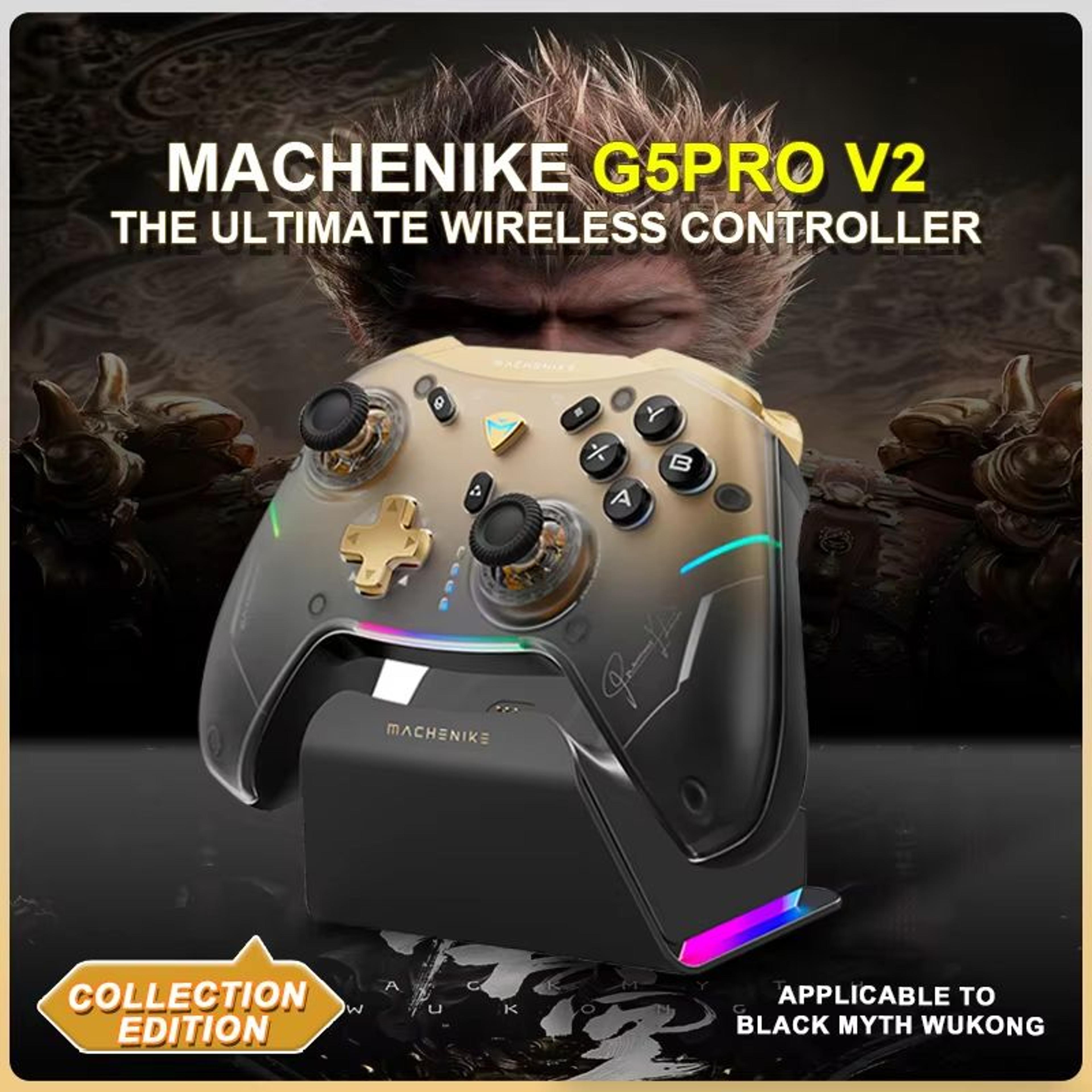 machenike g5 pro v2 wireless gaming controller – three-mode gamepad with hall effect joysticks, hot-swap triggers & vibr
