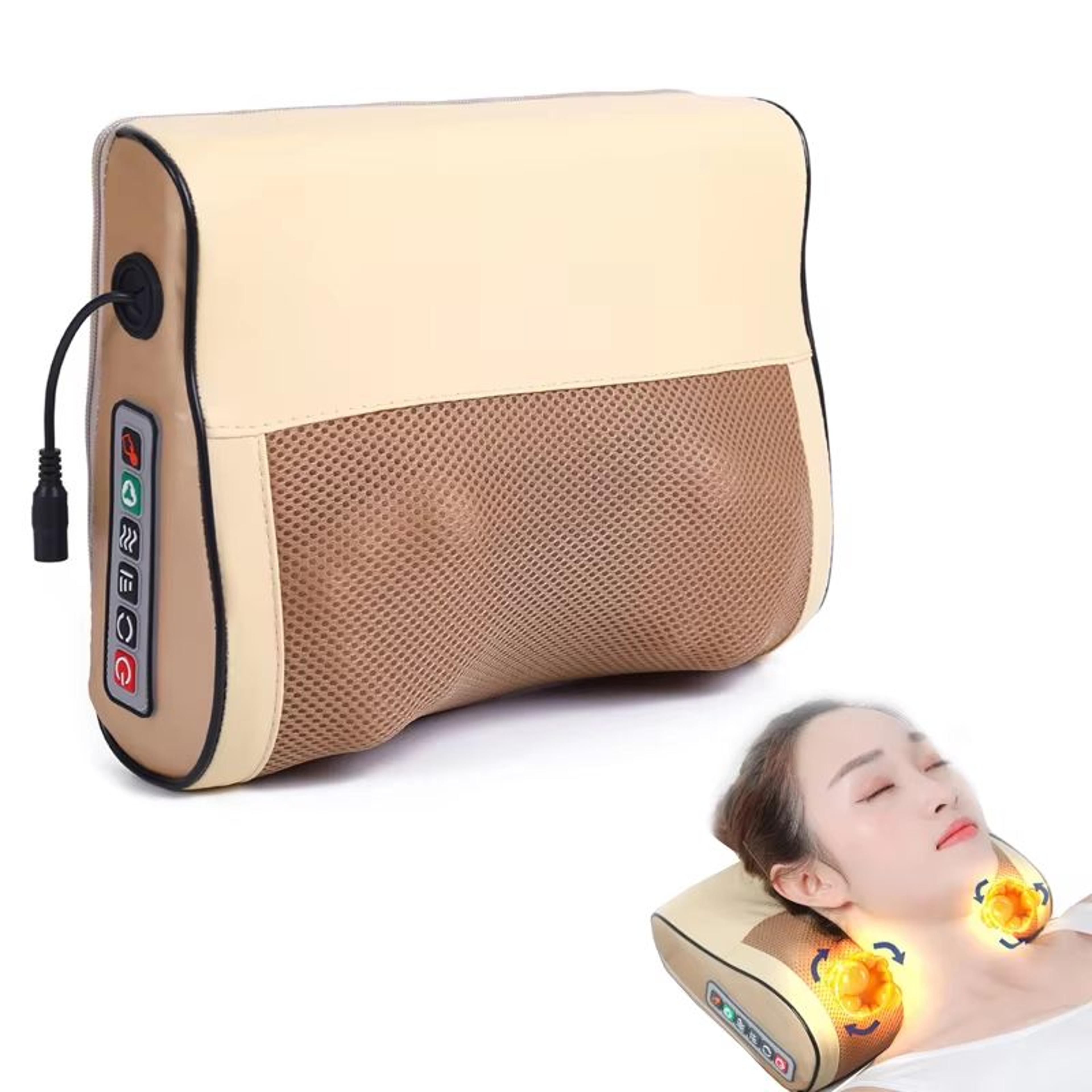 infrared heating back and neck massager pillow – deep tissue electric kneading for shoulder, waist, legs, and foot relie