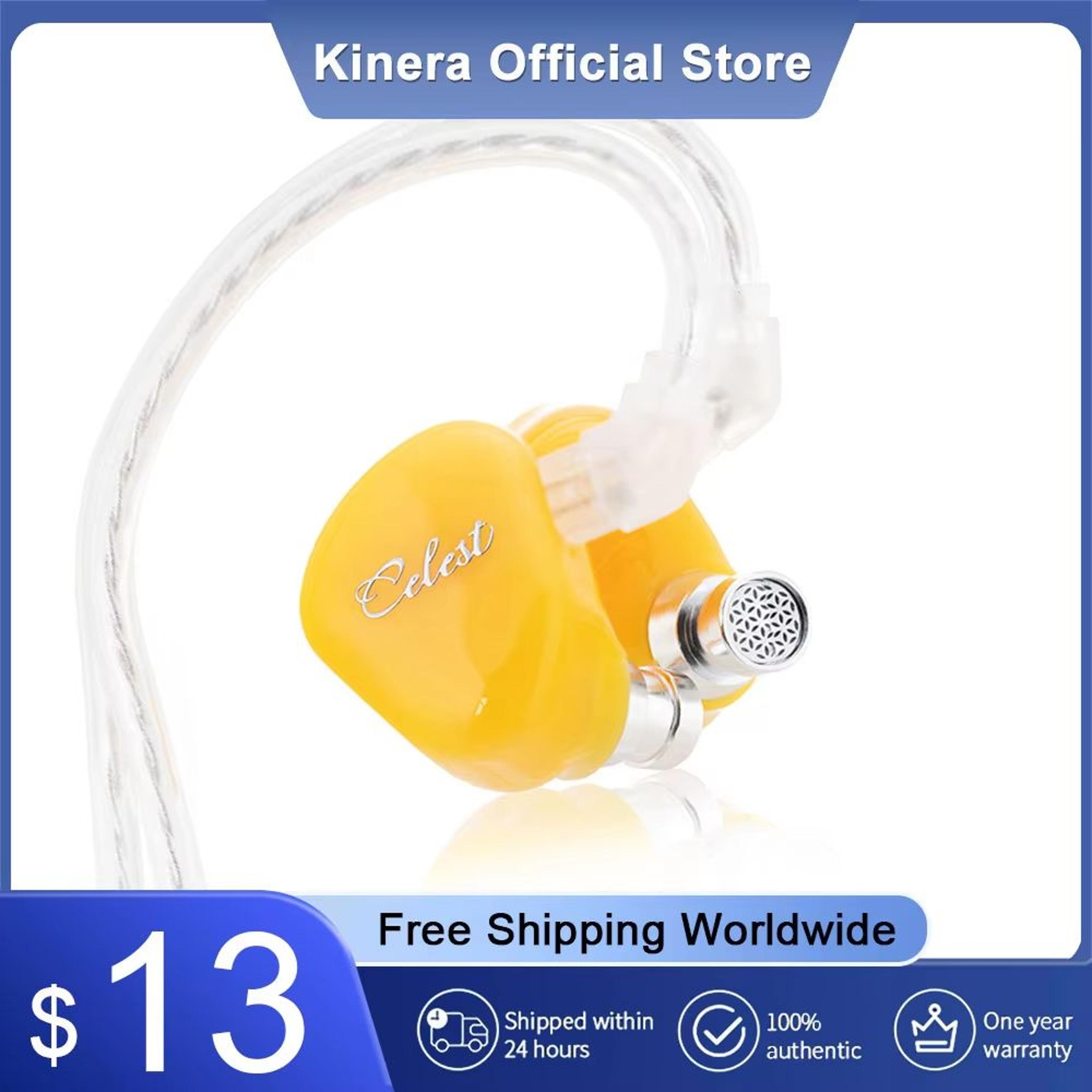 kinera celest rue in-ear monitors – hifi earphones with composite titanium diaphragm and 6mm micro dynamic driver