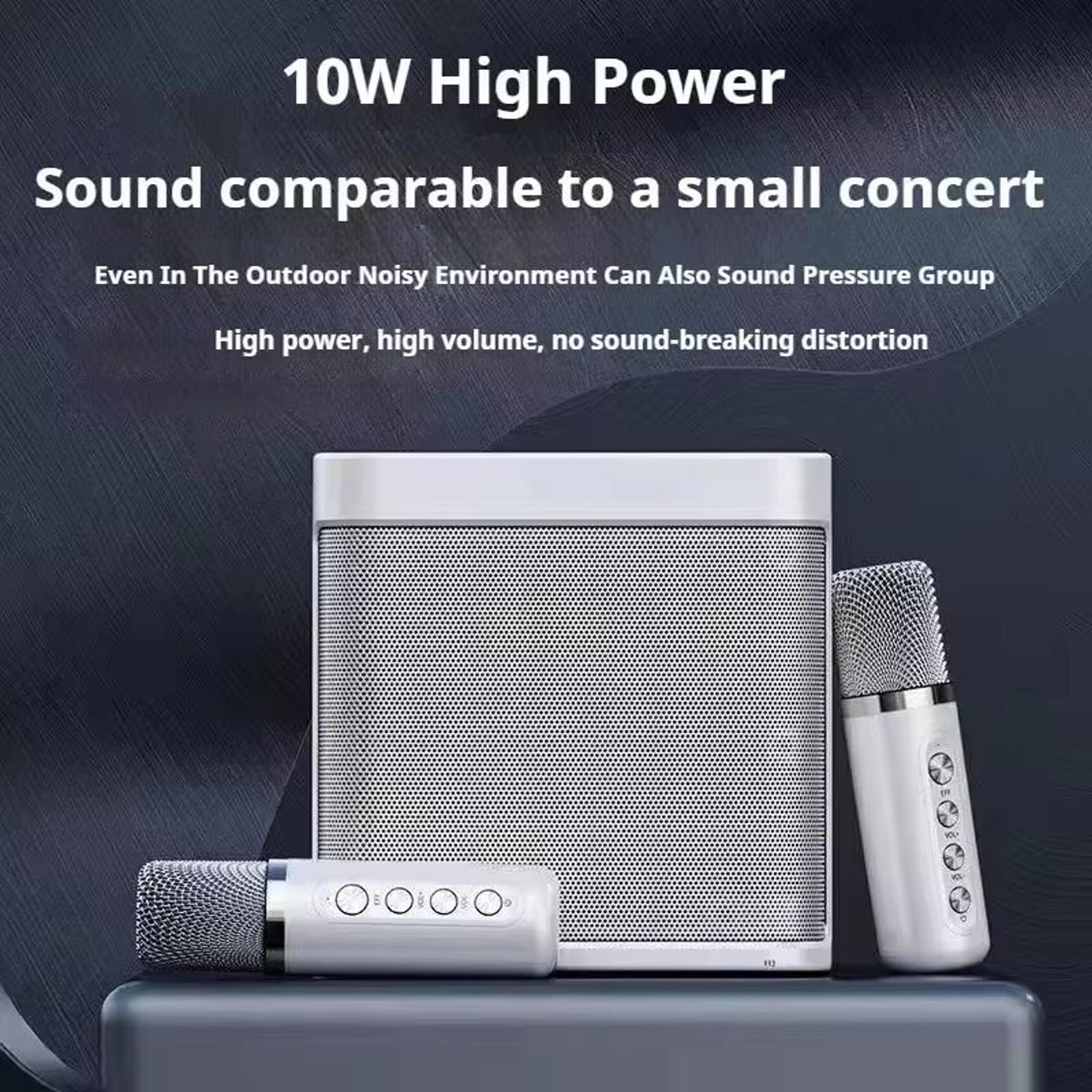 vikefon portable karaoke machine with 2 wireless microphones – boombox speaker with voice changer, aux, tf & usb support