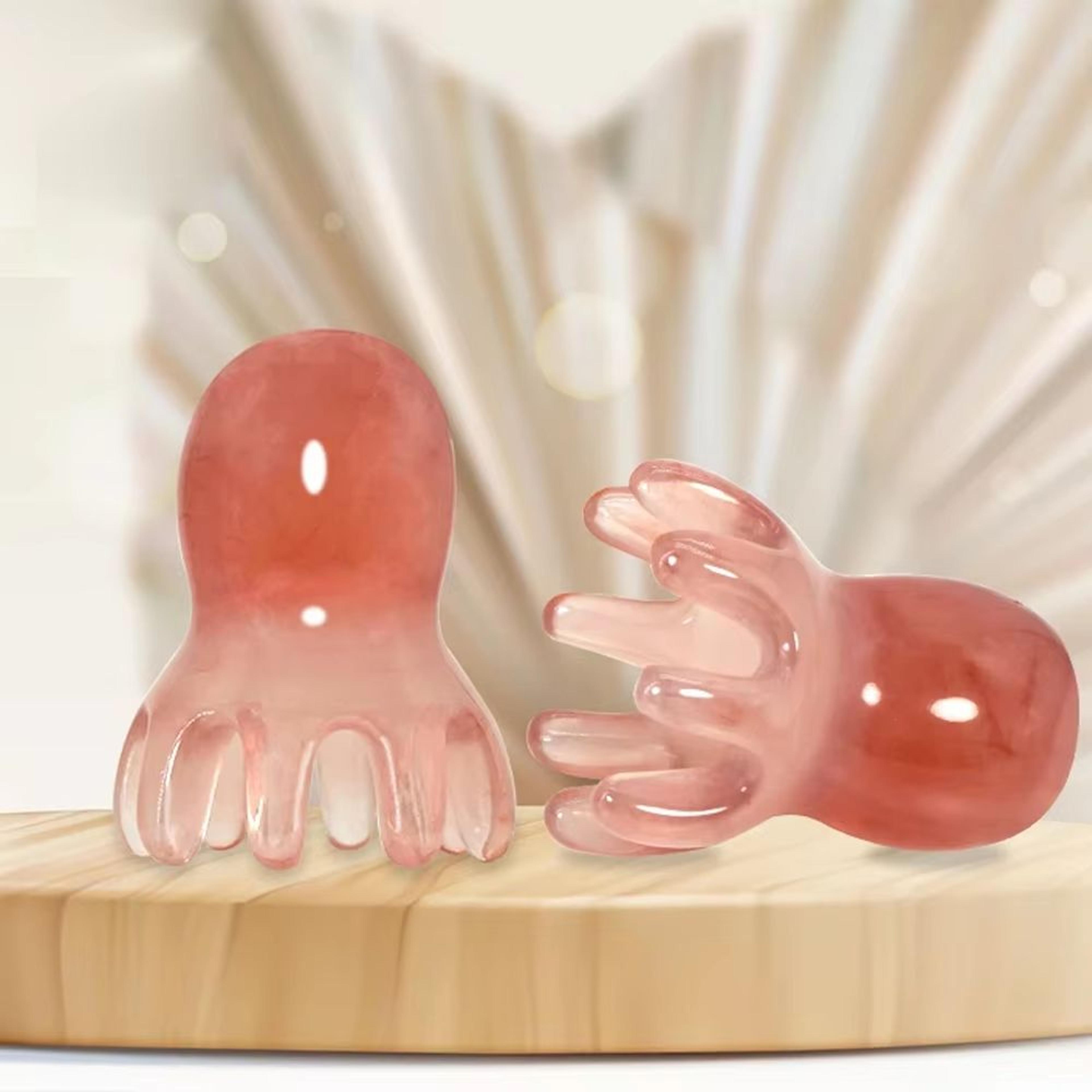 resin octopus comb – scalp massager & hair care tool for relaxation, gua sha, and acupuncture spa