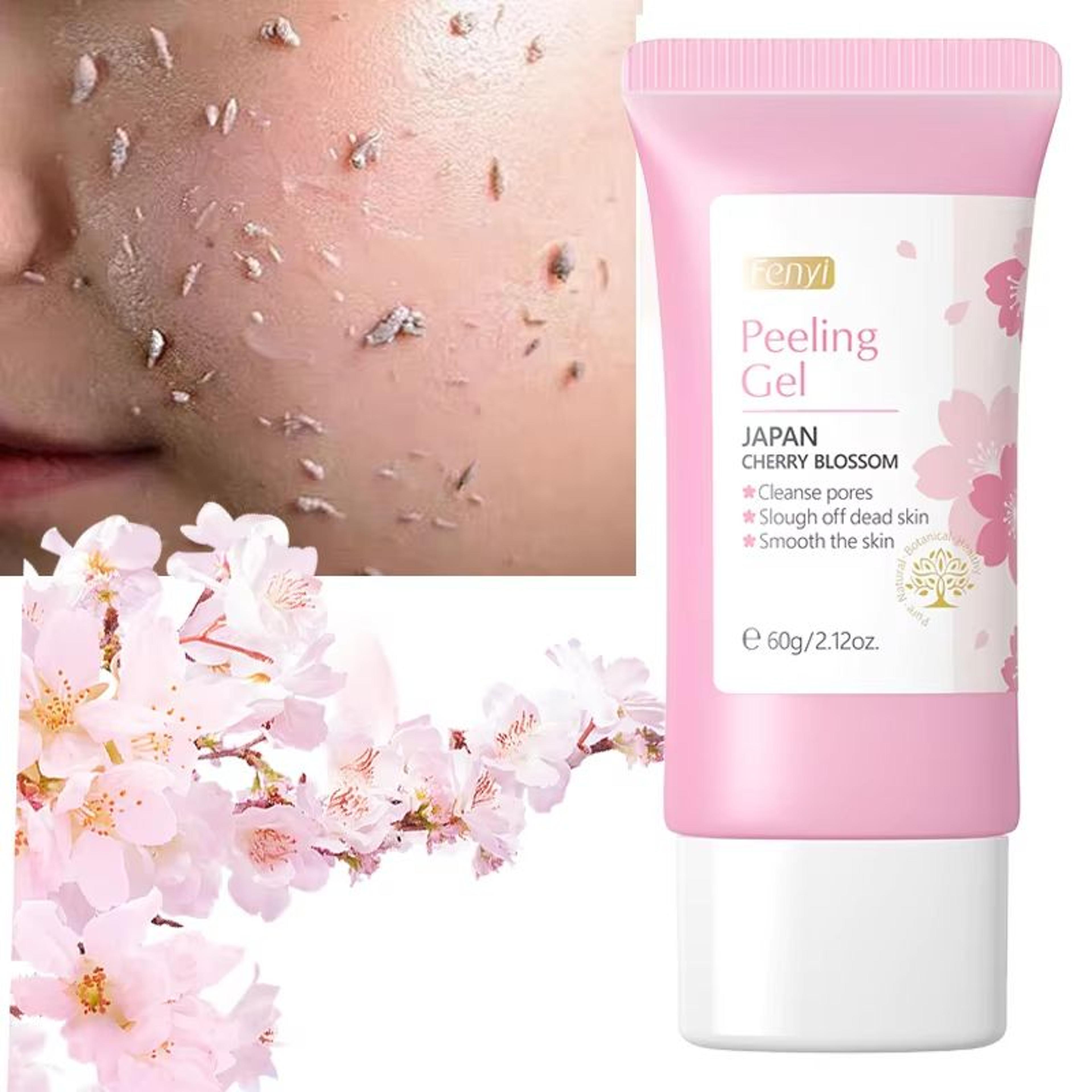sakura deep cleansing exfoliating gel – brightening facial scrub and moisturizer 60g