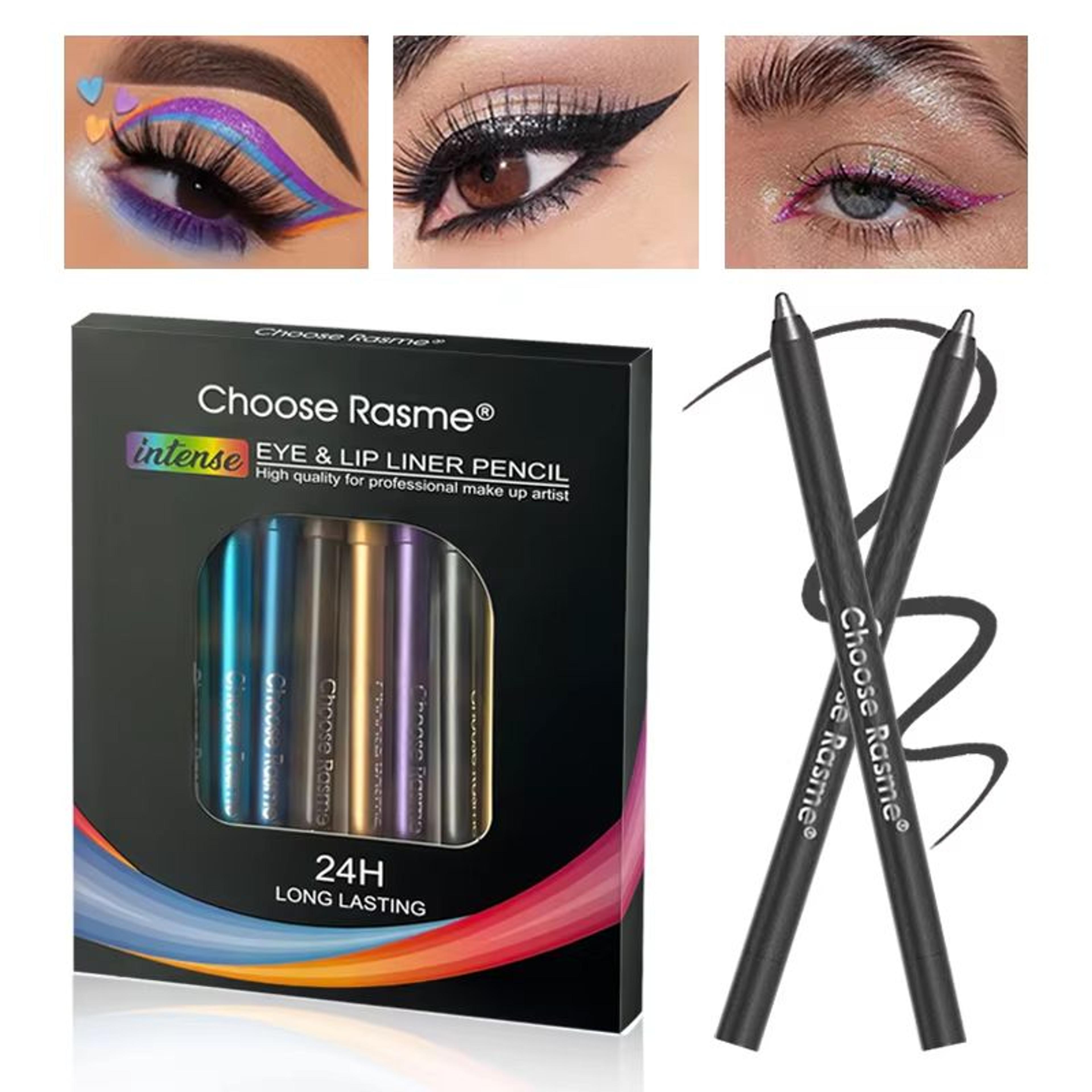 12 color glitter and shimmer eyeliner pencil set – long lasting smooth application eye makeup
