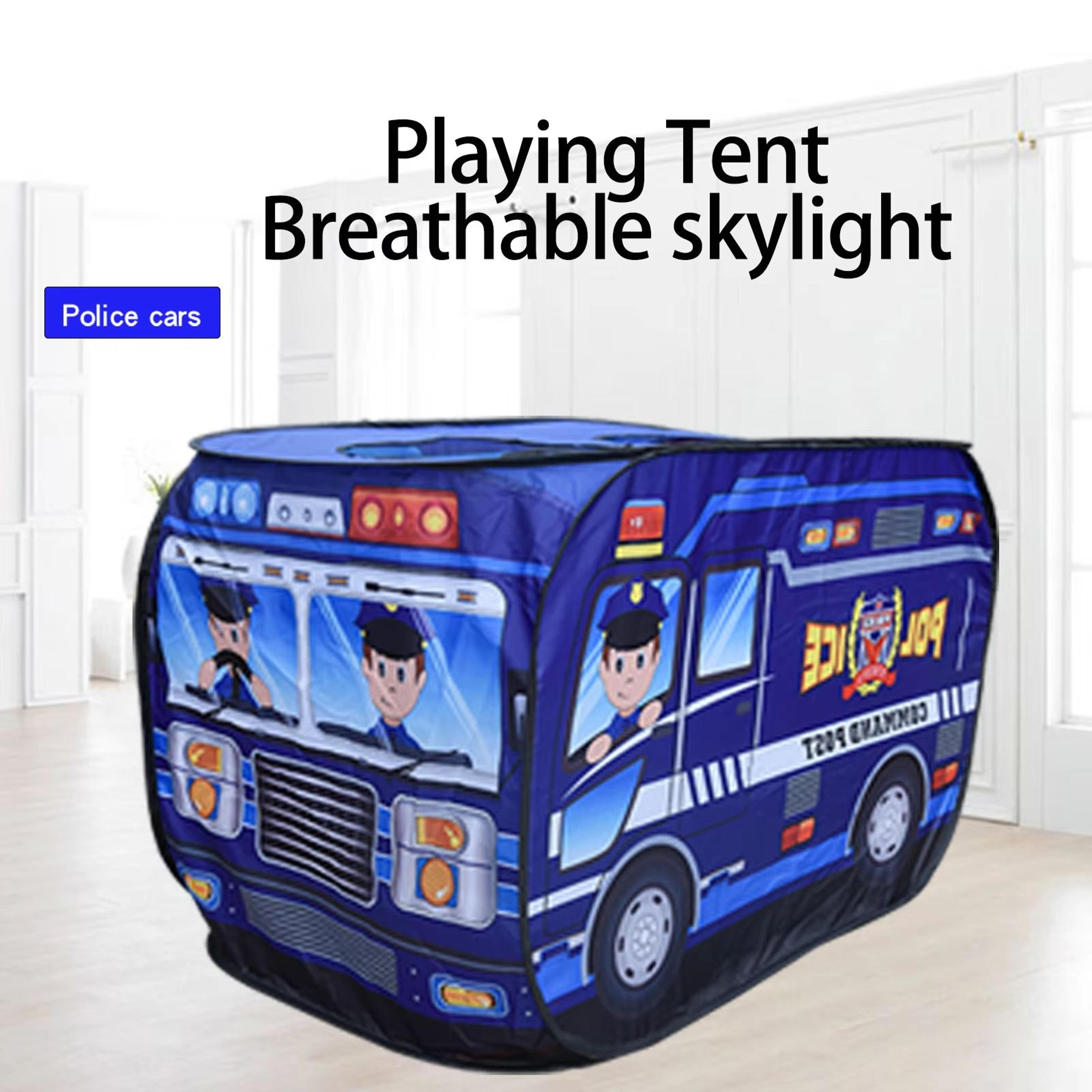 kids indoor car tent playhouse – foldable princess and police car play tent for boys and girls