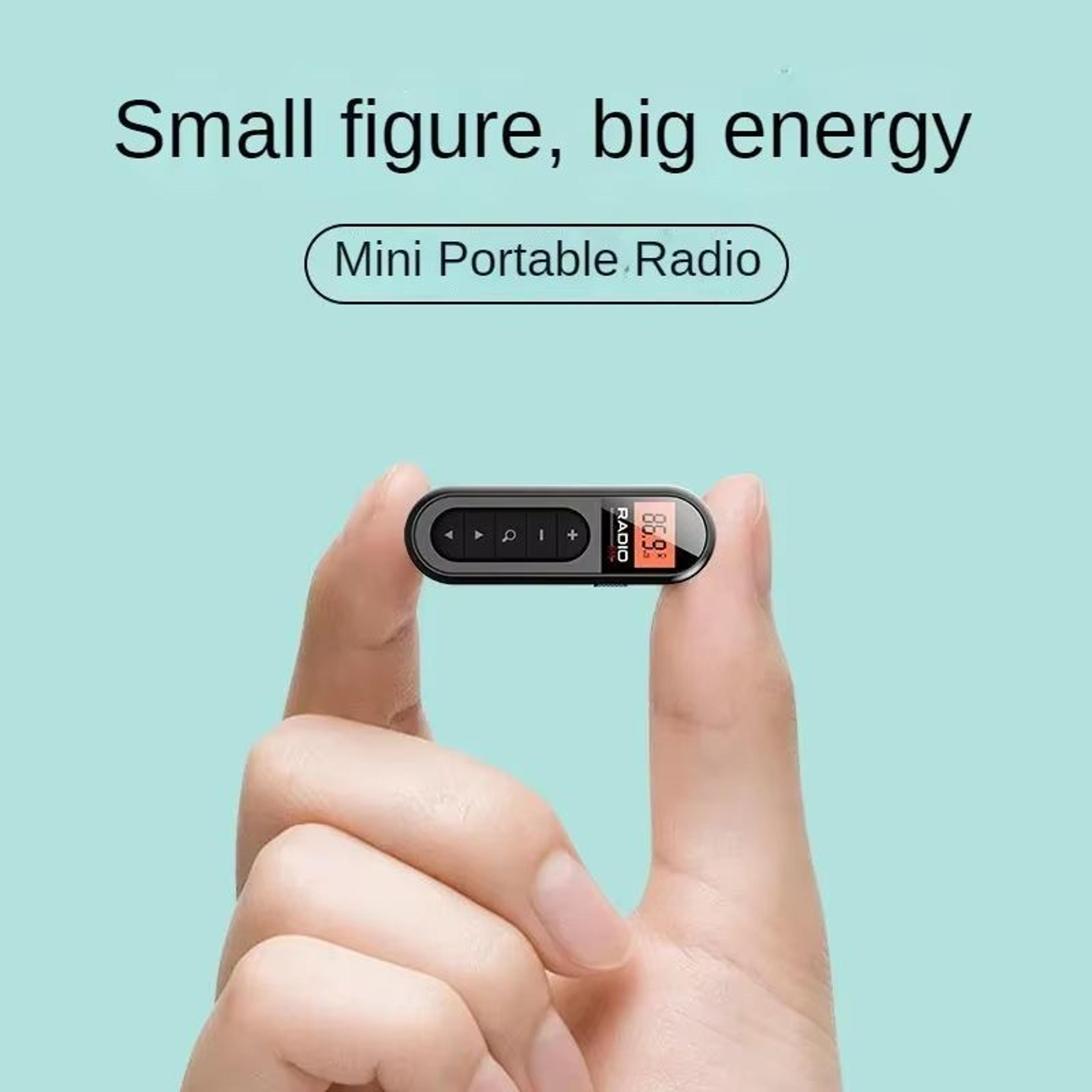 mini portable fm radio – multi-functional pocket radio with clear sound for outdoor and elderly use
