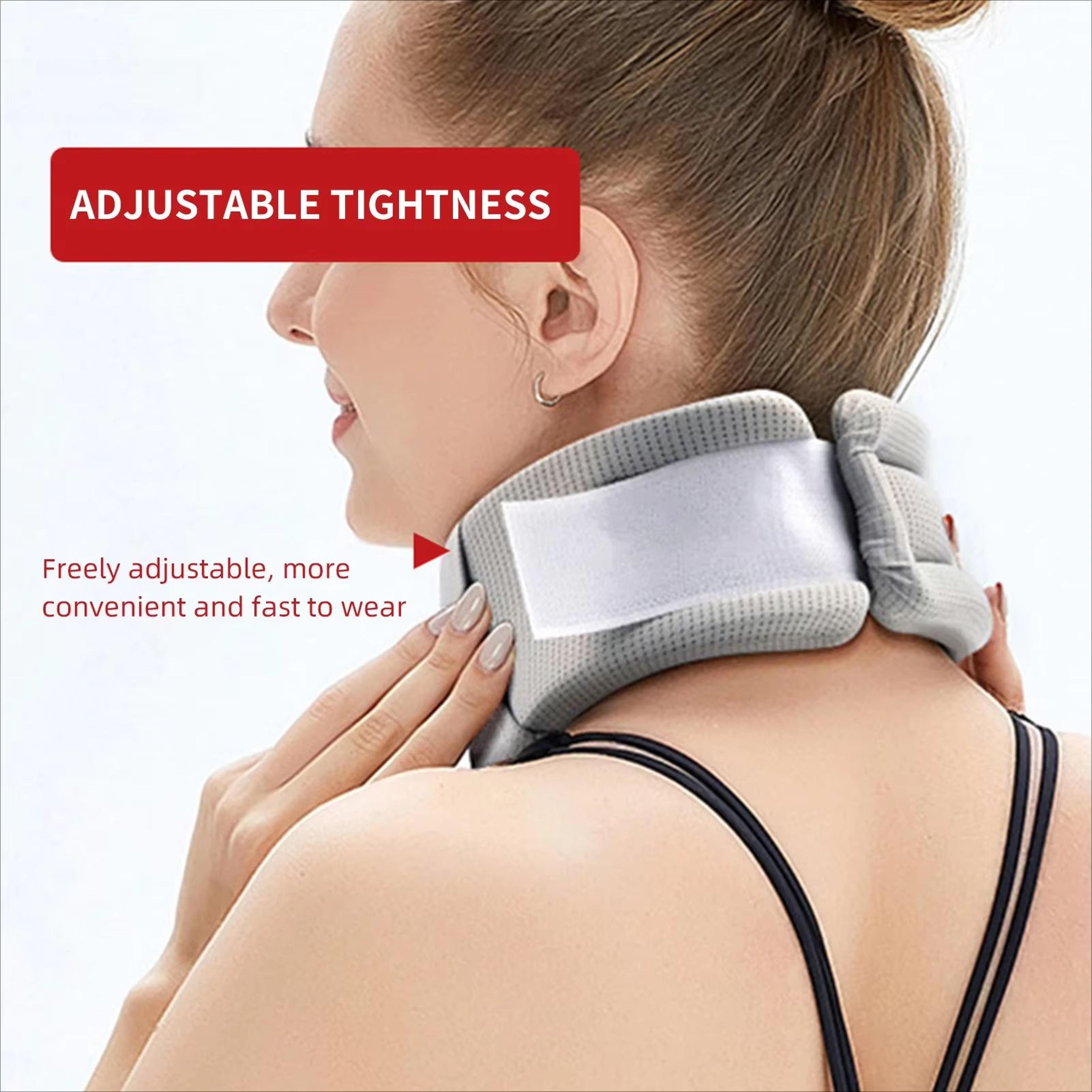 soft foam neck brace support – adjustable cervical collar with replacement cover for pain relief & travel comfort
