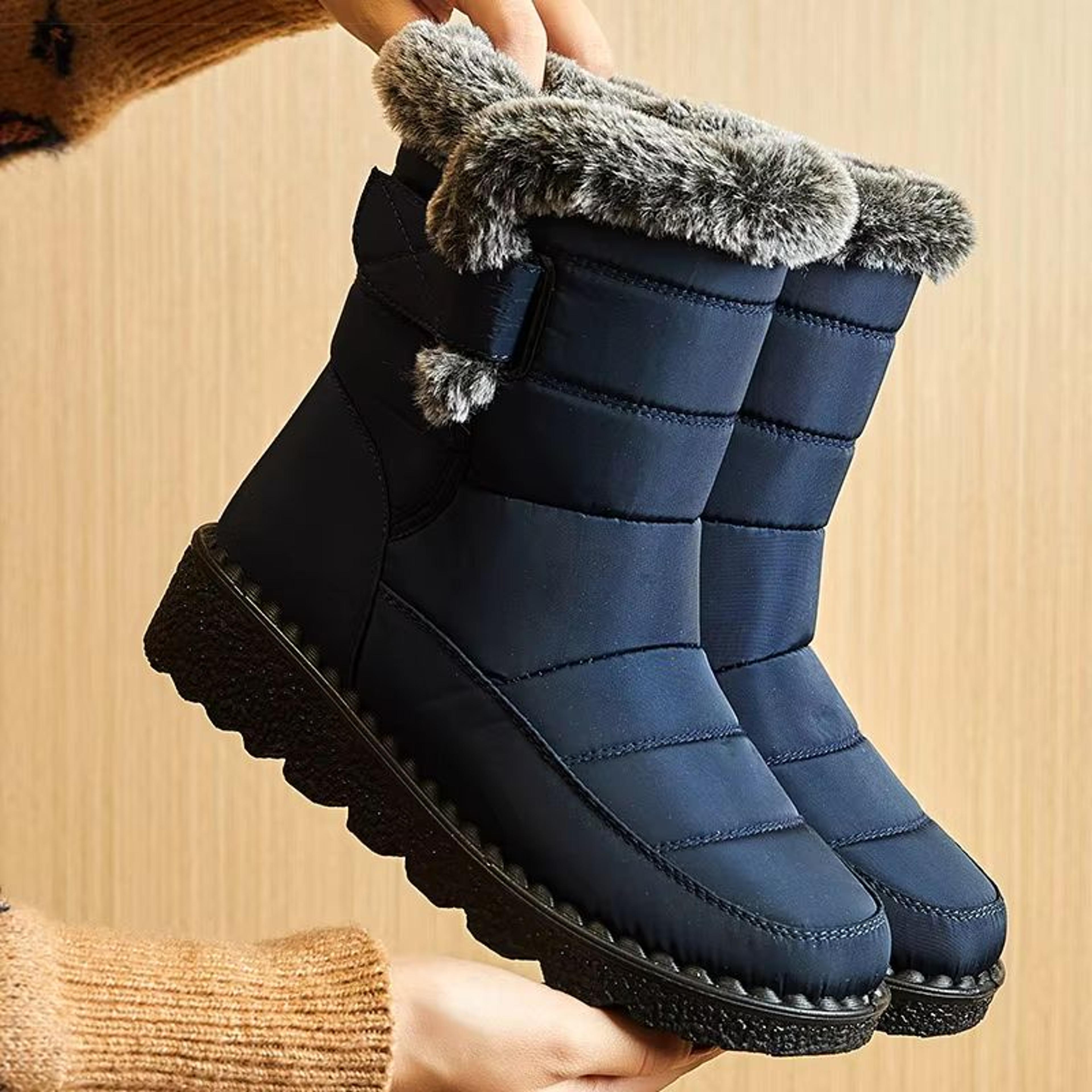 aurorafur waterproof winter boots - women's snow & fur-lined ankle boots