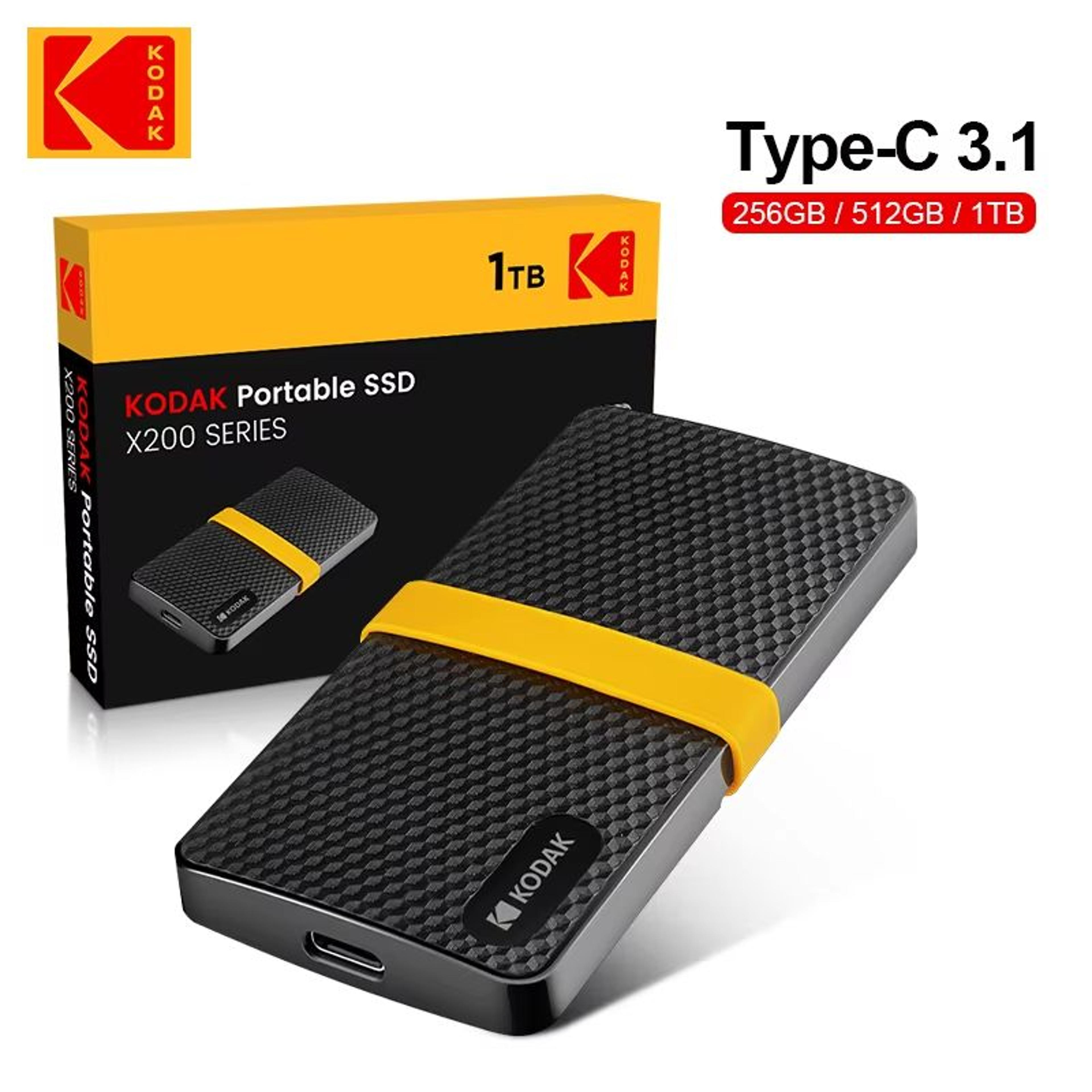 kodak x200 portable external ssd usb 3.1 – high-speed mini solid state drive