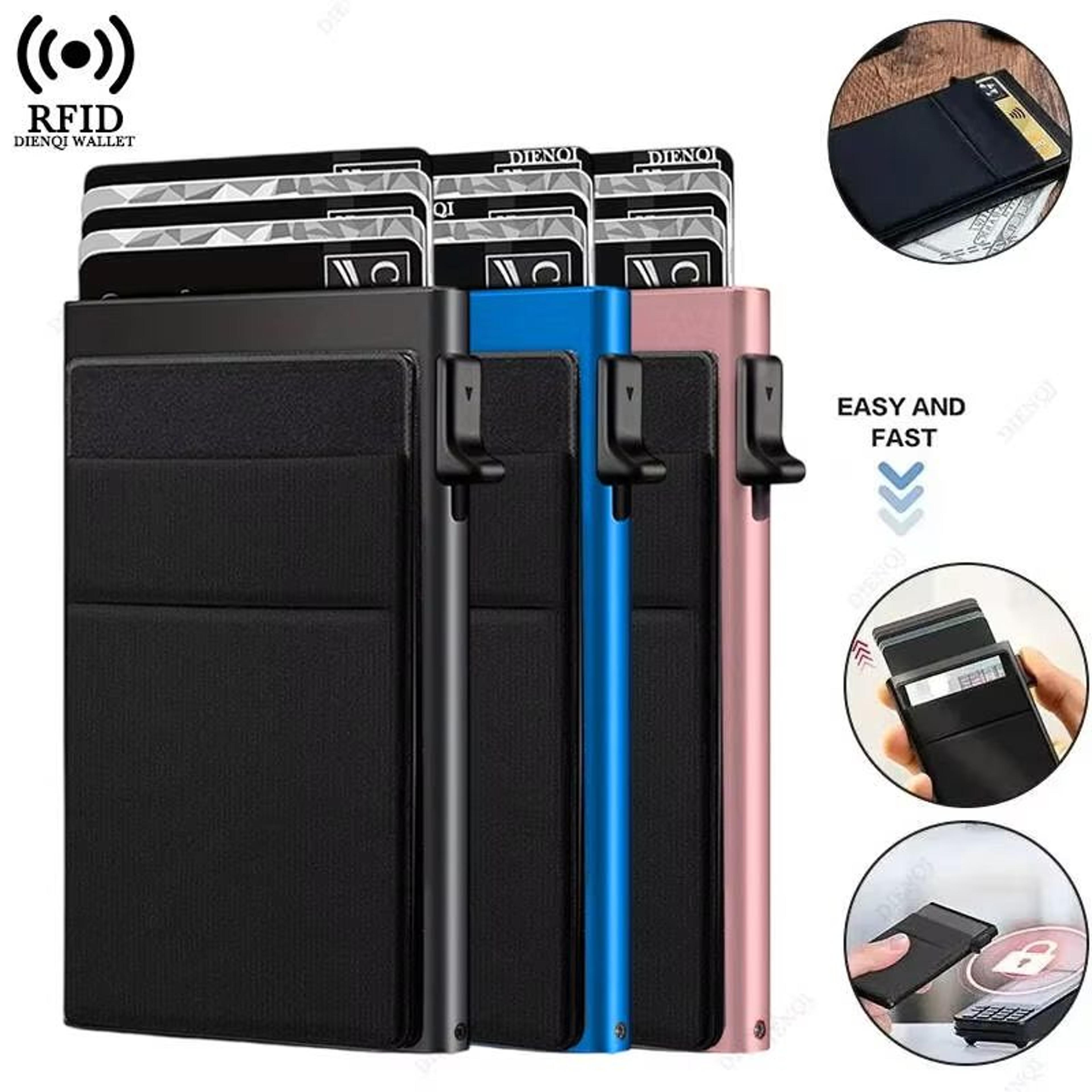 secureslim rfid blocking metal card holder wallet for men