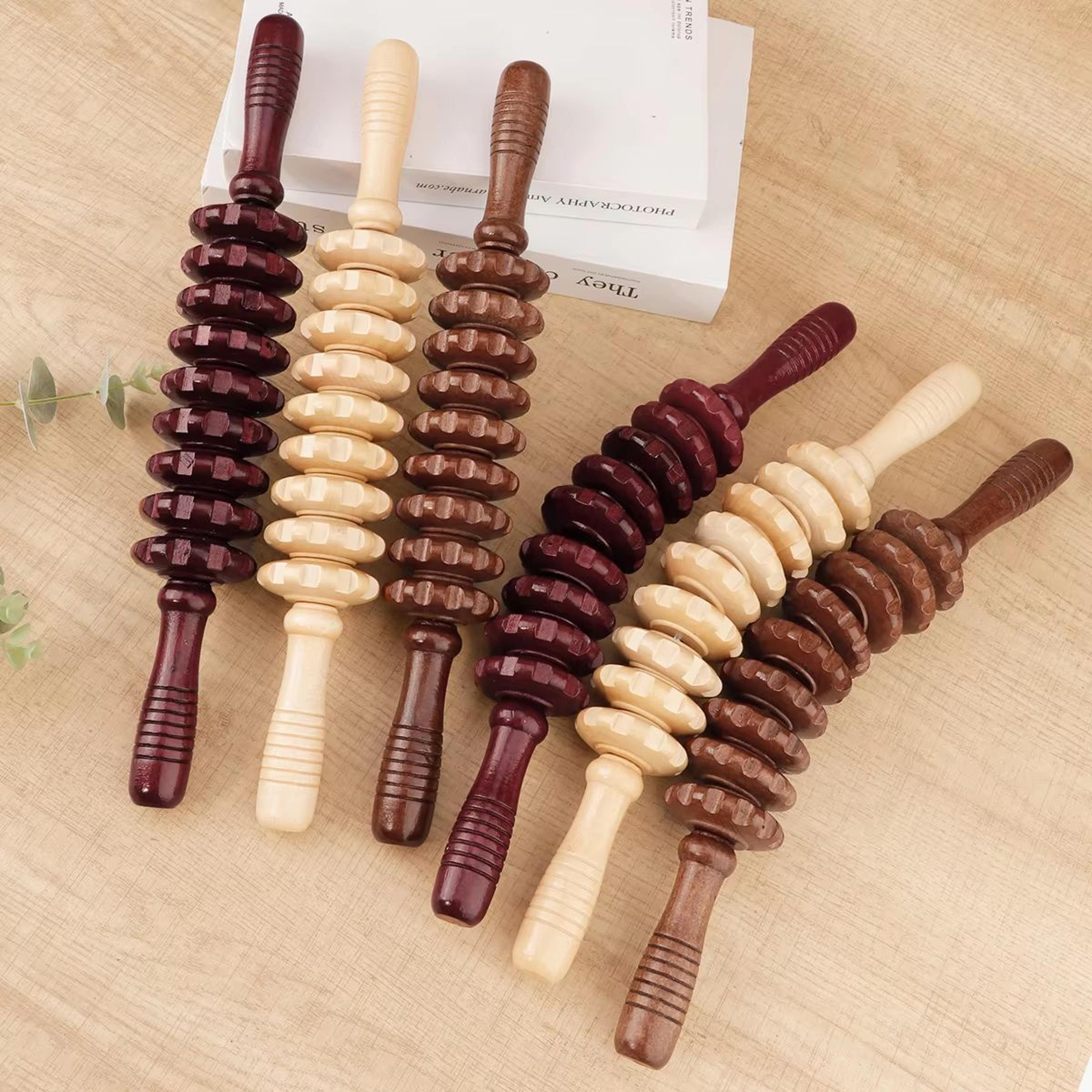 wooden therapy massager roller – deep tissue fascia & cellulite relief stick