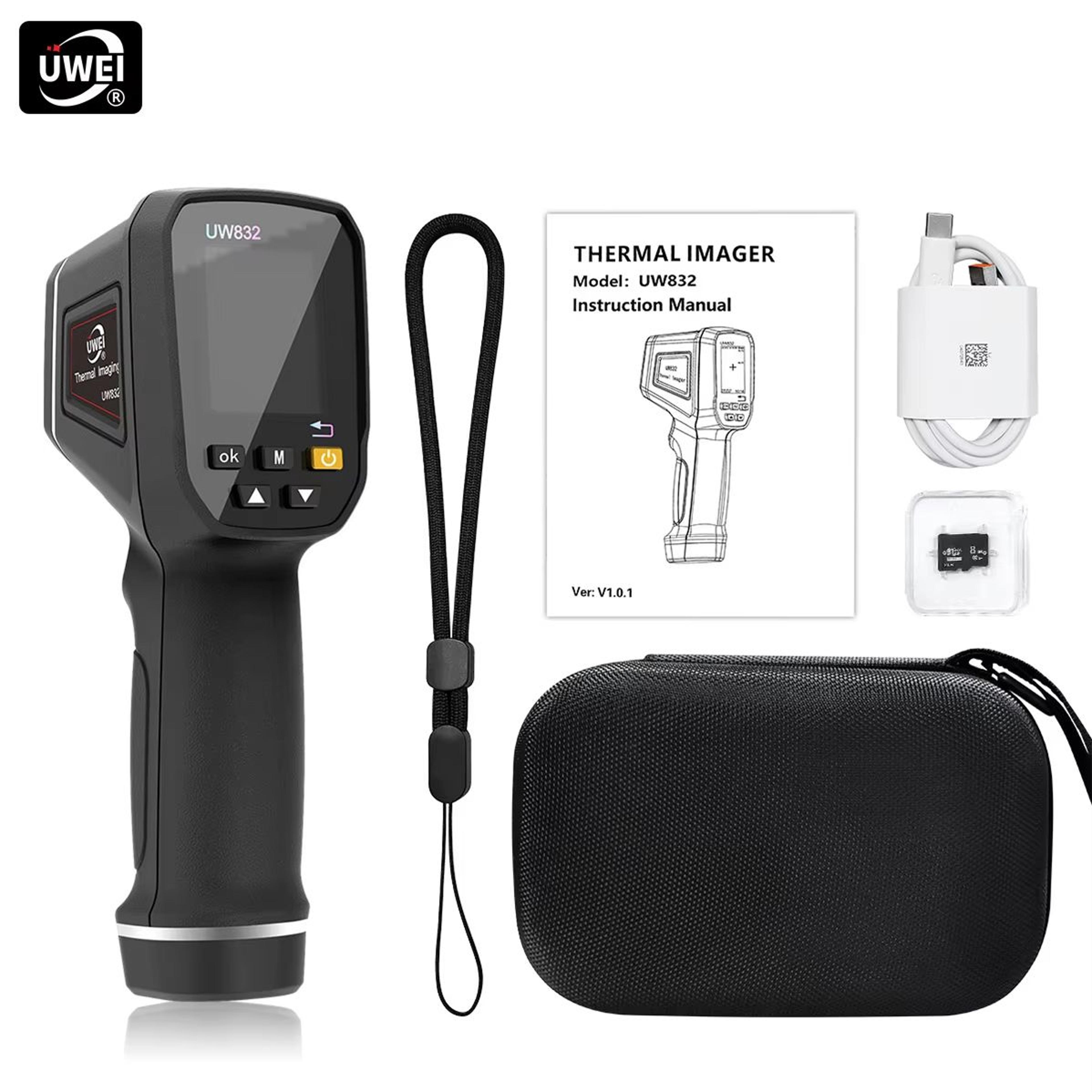uwei infrared thermal imaging camera – handheld thermal imager with color display, usb recharge & 8gb storage