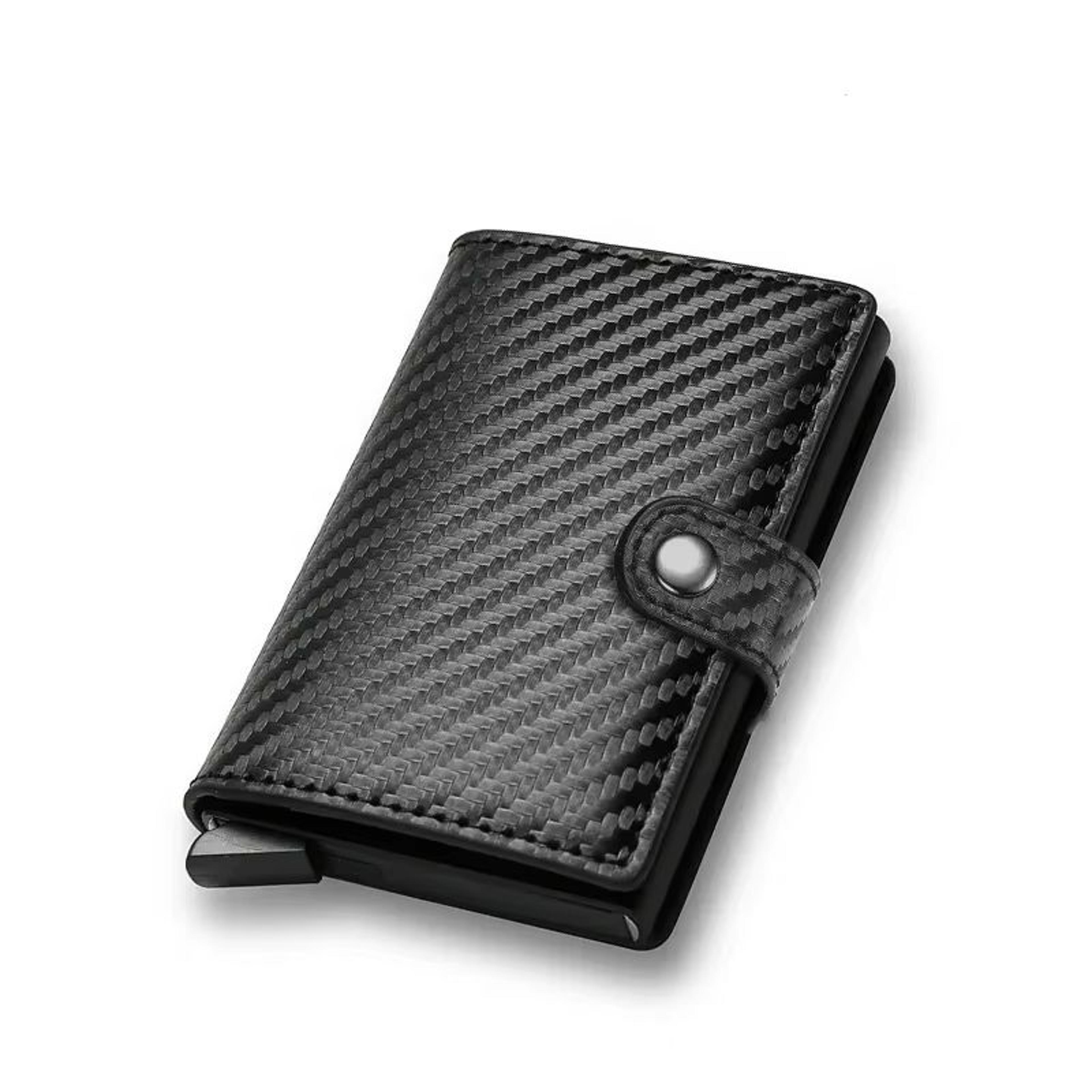 carbon fiber rfid wallet – slim minimalist metal credit card holder for men