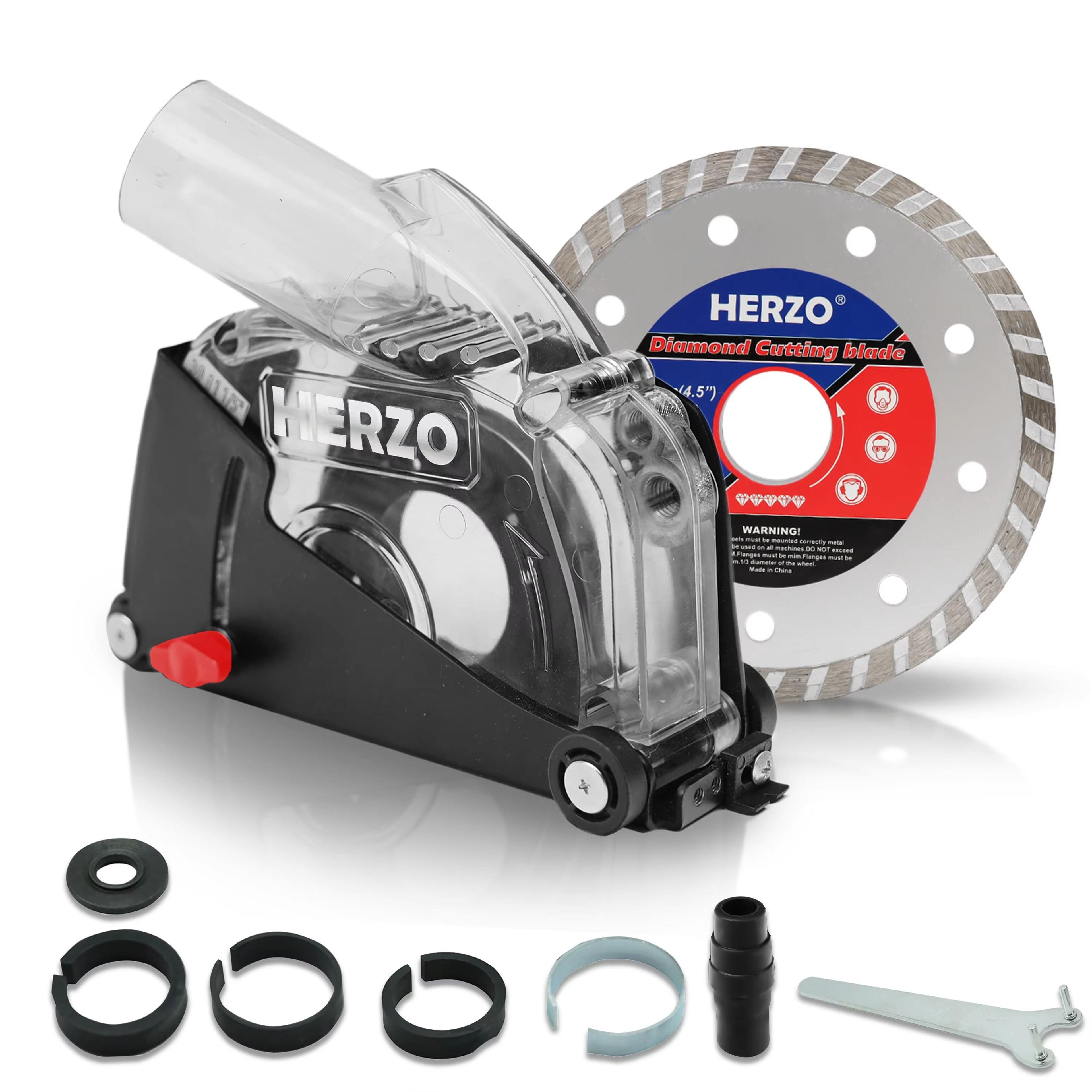 herzo 125mm dust shroud - cutting attachment for angle grinder