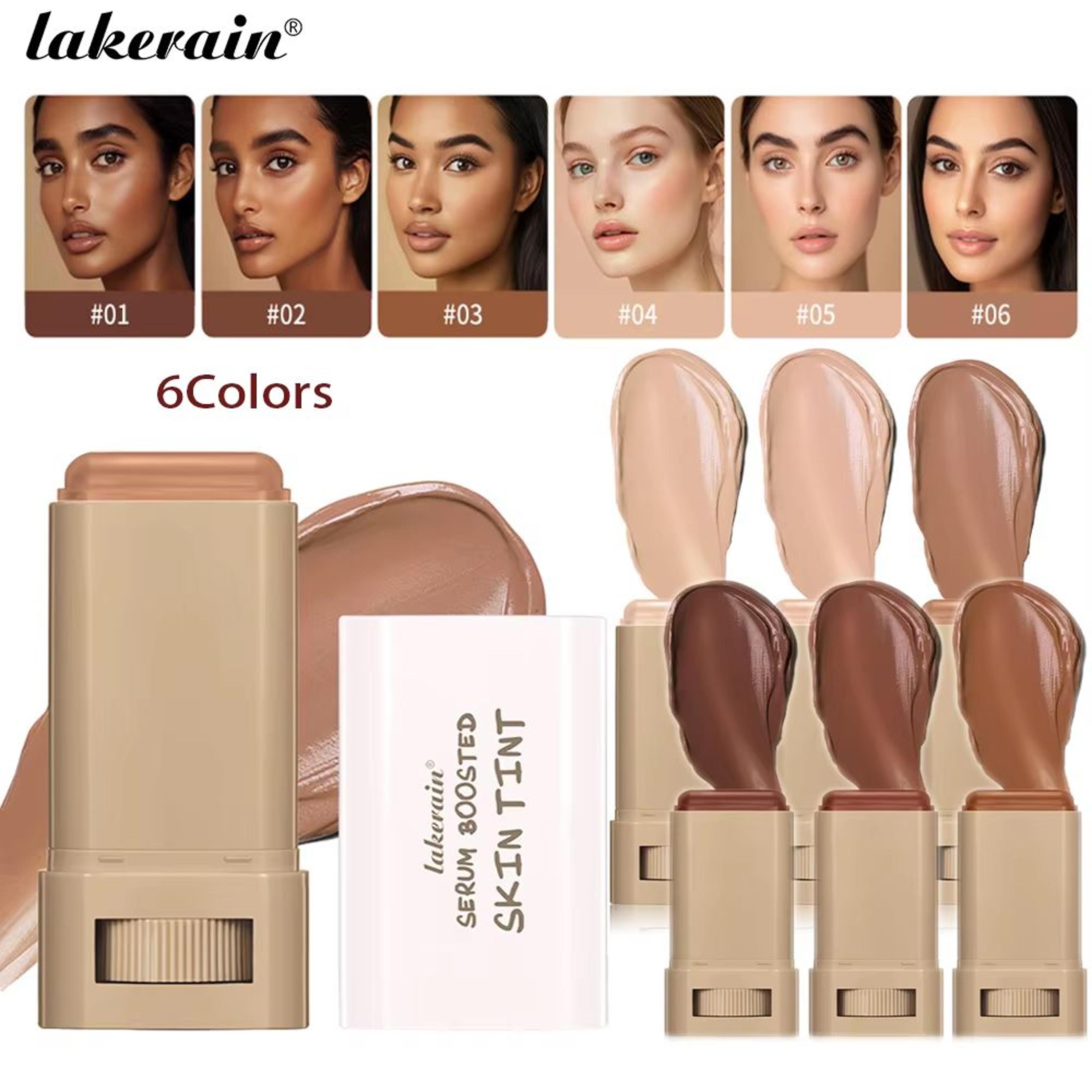 serum-boosted foundation stick – high coverage, hydrating balm skin tint for smooth, plump & radiant finish