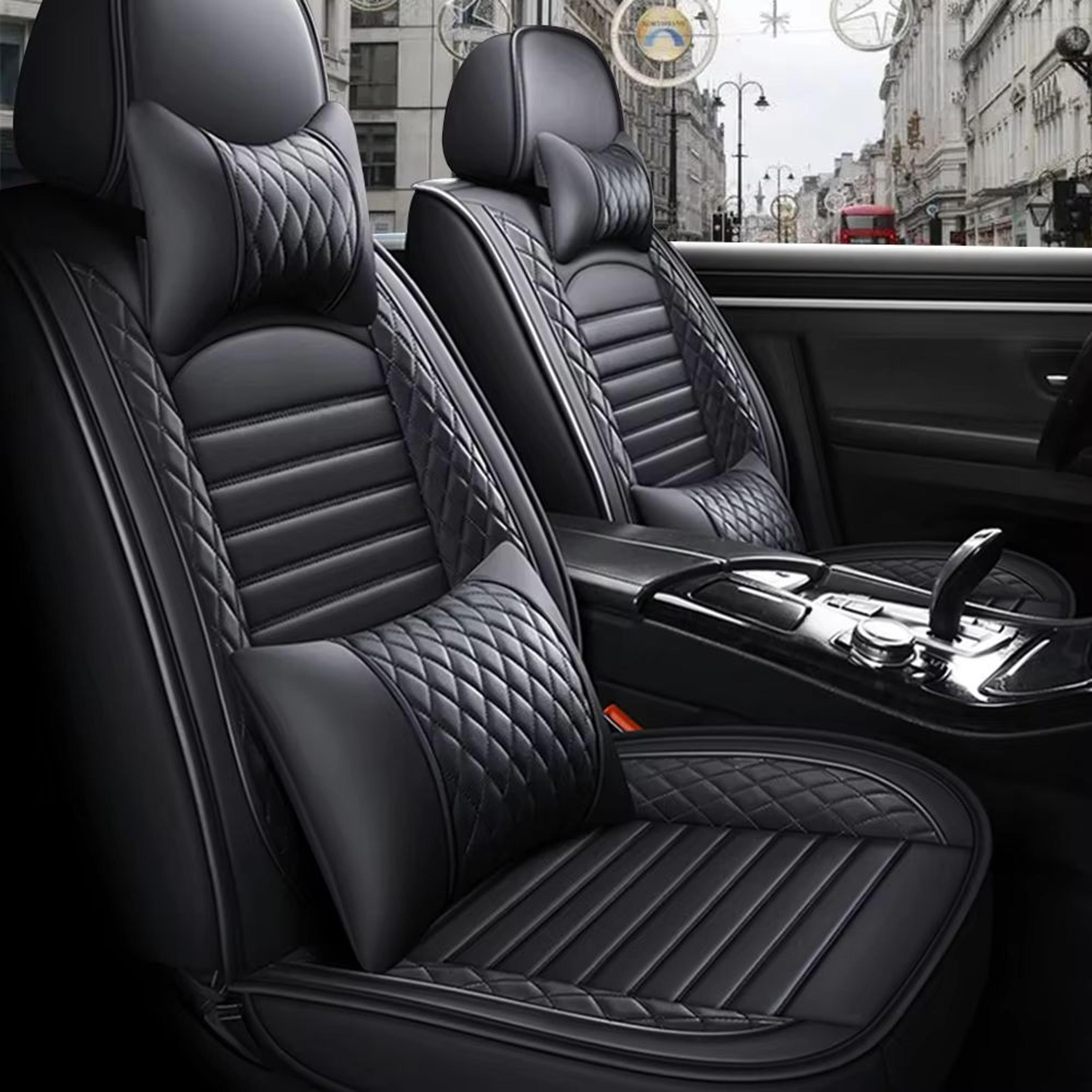 luxride pu leather car seat covers – universal 5-seat full set for sedans and suvs