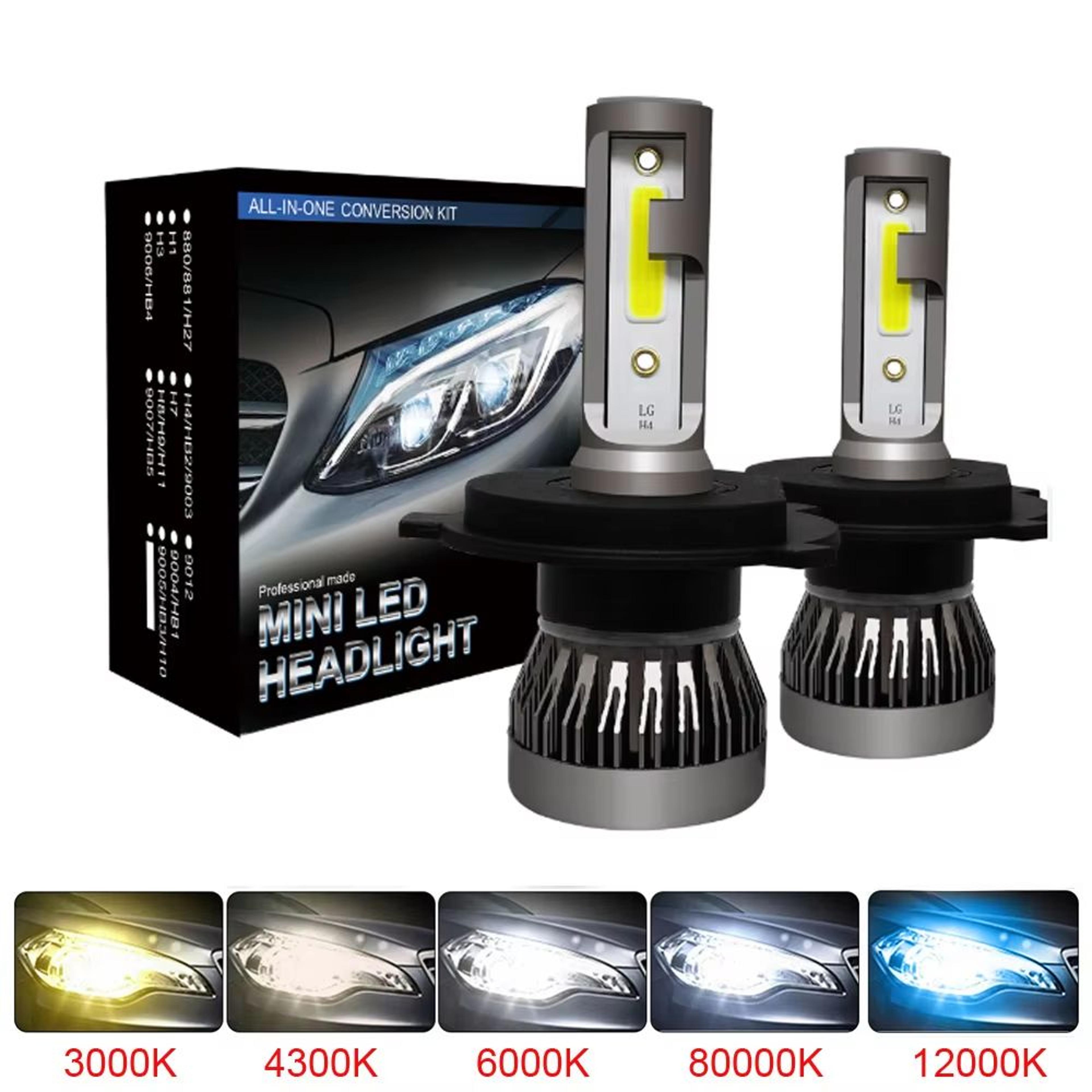 2pcs led car headlight bulbs – 20000lm turbo h4 h7 h11 9005 9006 auto lights 12v