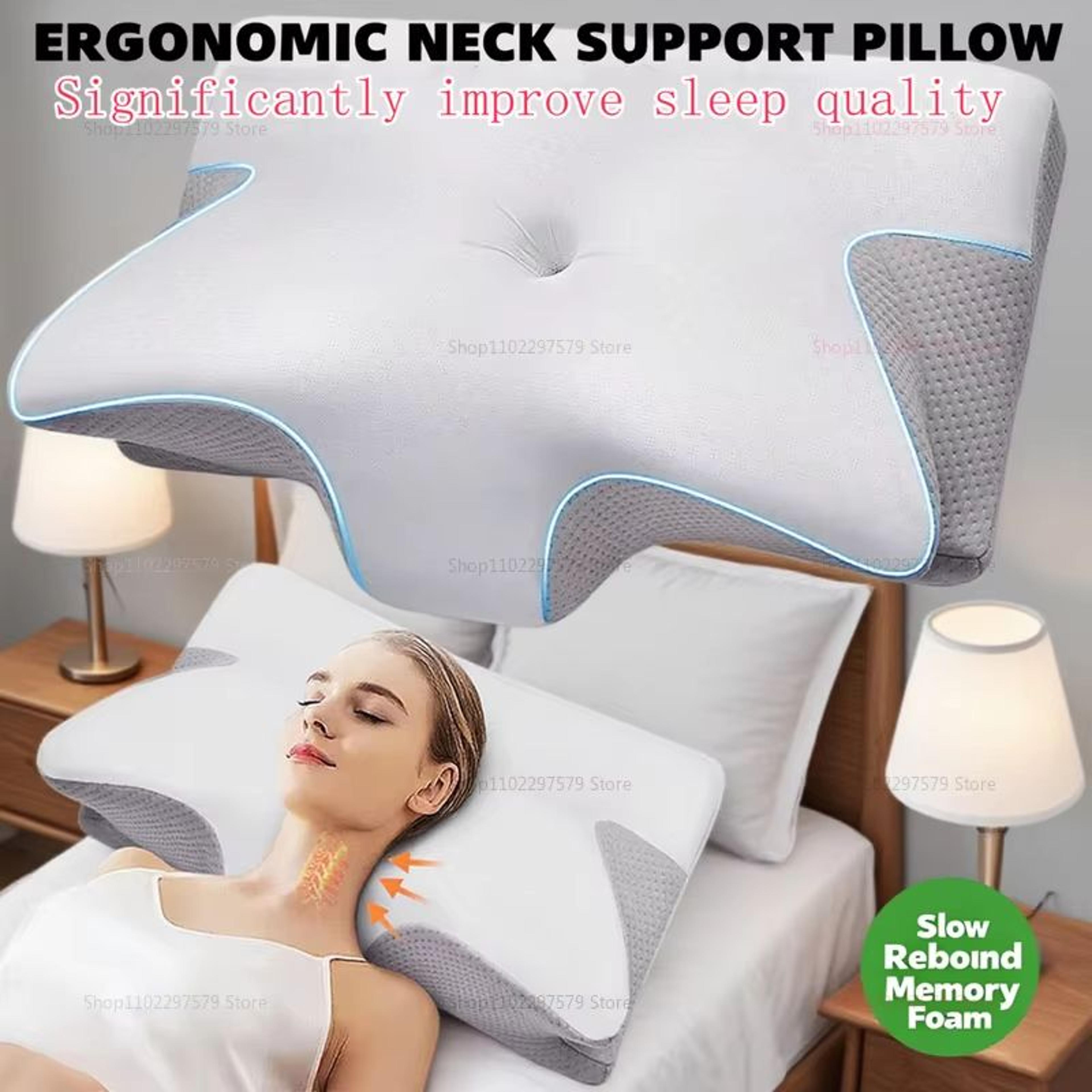 memory foam cervical pillow – orthopedic neck support for side & back sleepers