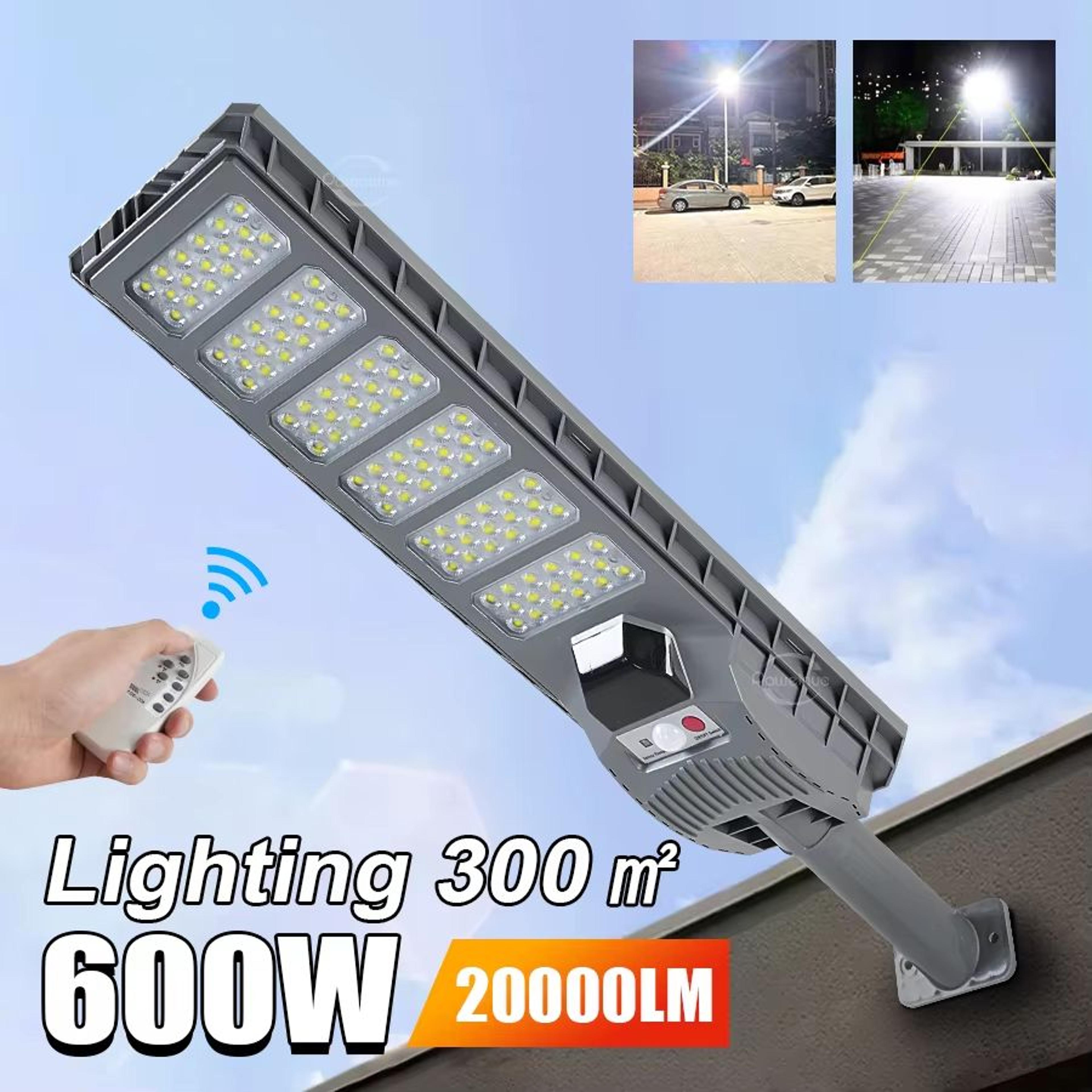 600w led solar outdoor light – motion sensor wall lamp for garden, street & security lighting