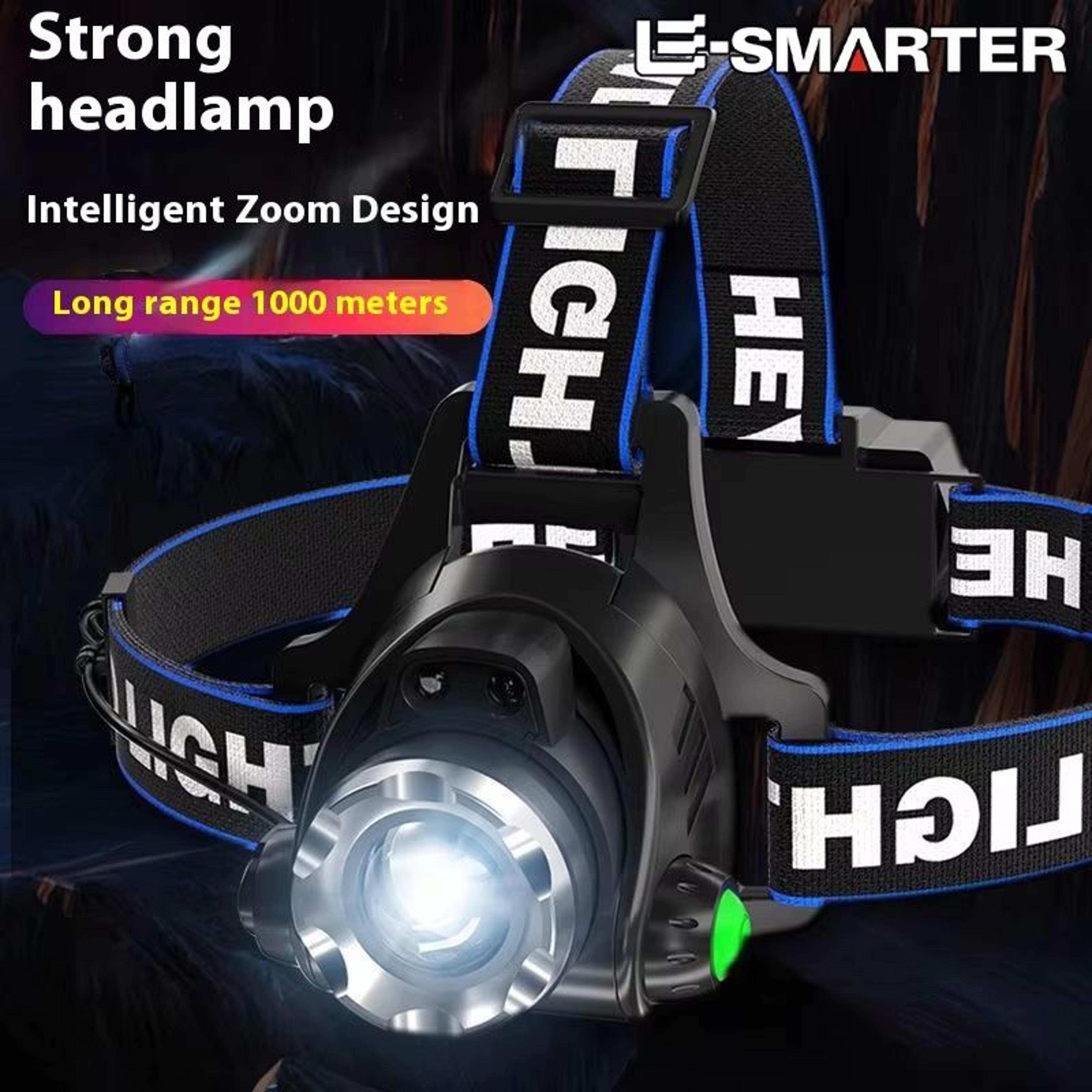 usb rechargeable led headlamp – powerful zoomable waterproof head torch for outdoor work & adventure