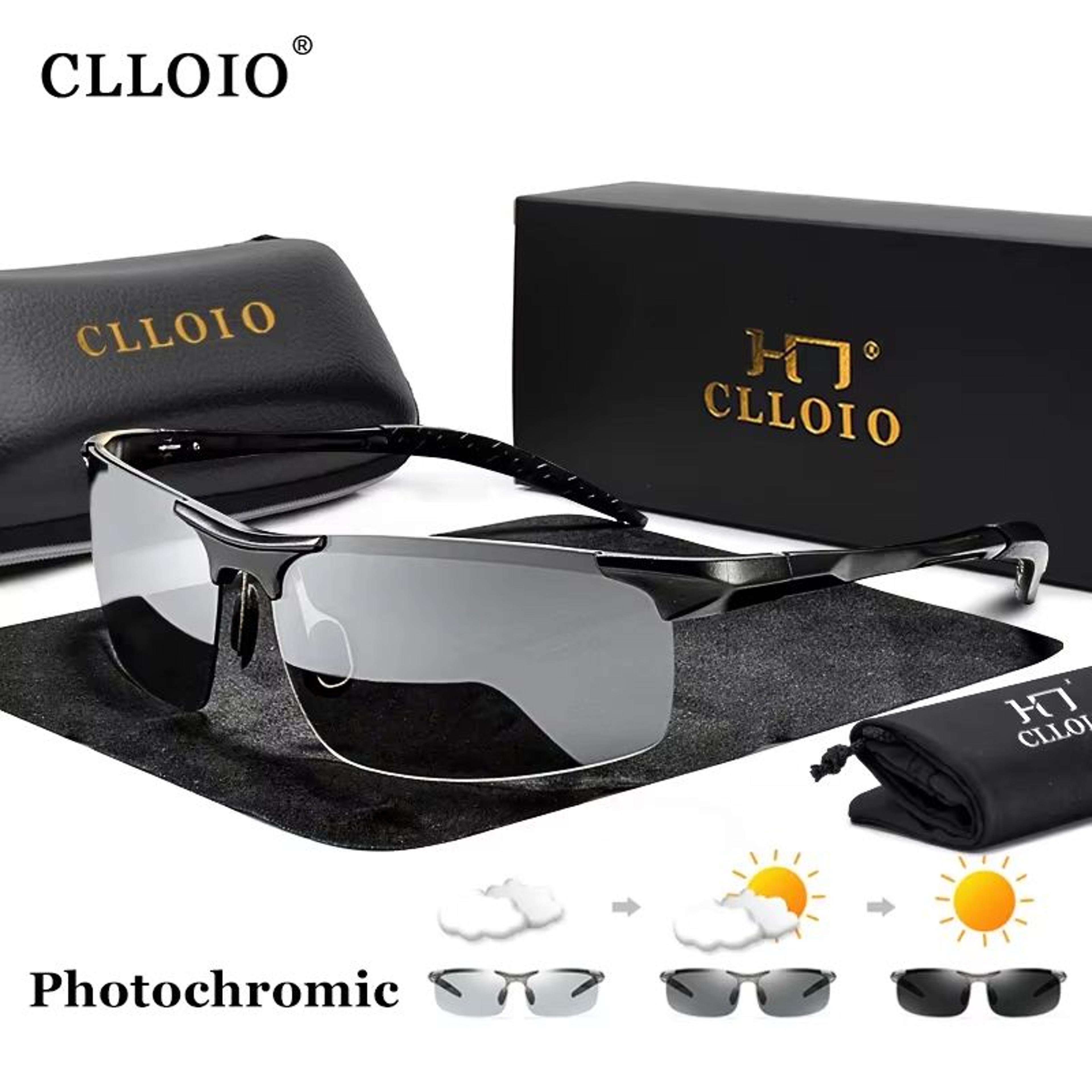 clloio photochromic polarized sunglasses for men – day & night driving anti-glare glasses
