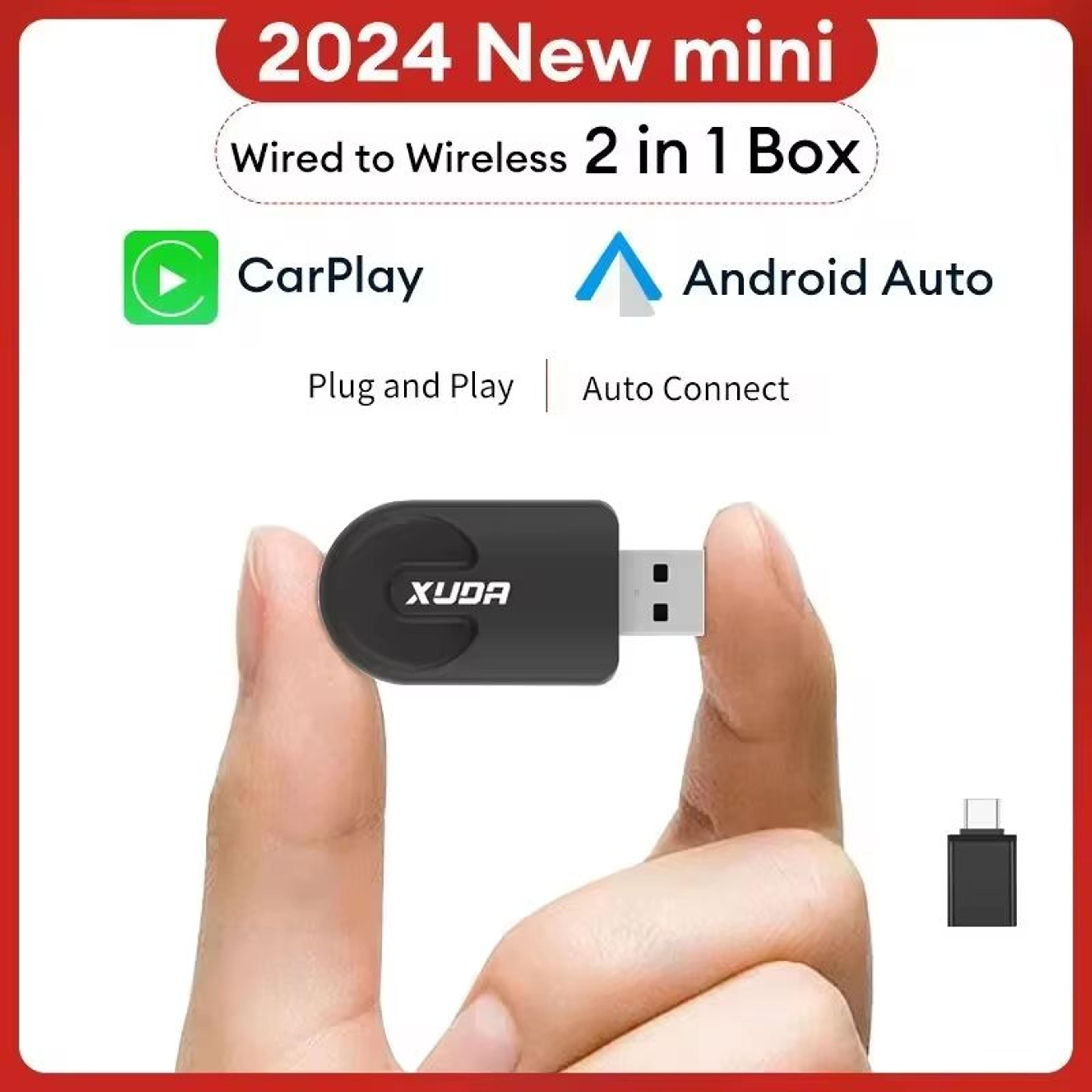 xuda wireless carplay & android auto adapter – smart plug-and-play mini box for fast wifi connection, universal for niss
