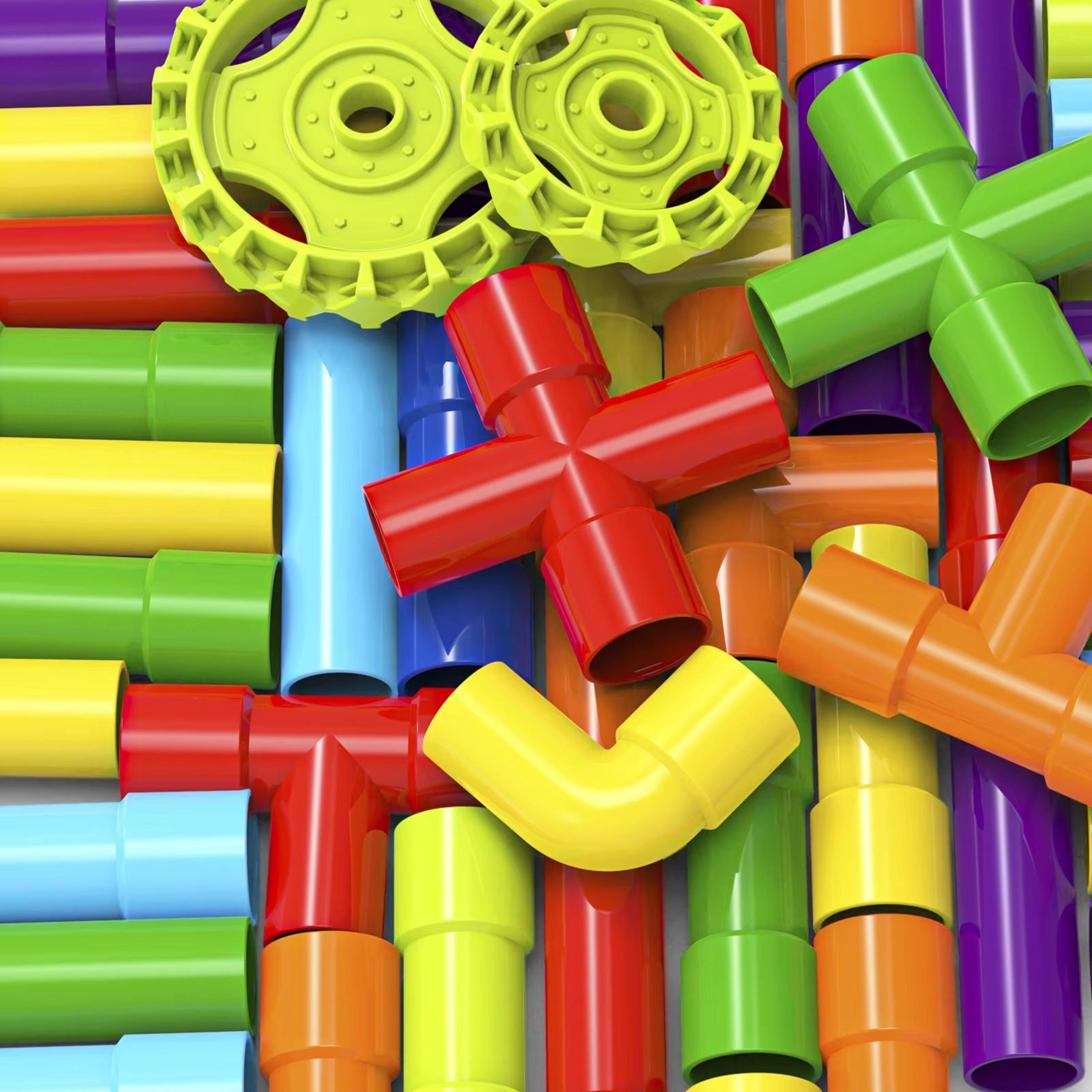 diy building pipe blocks – creative water pipe splicing construction toy for kids