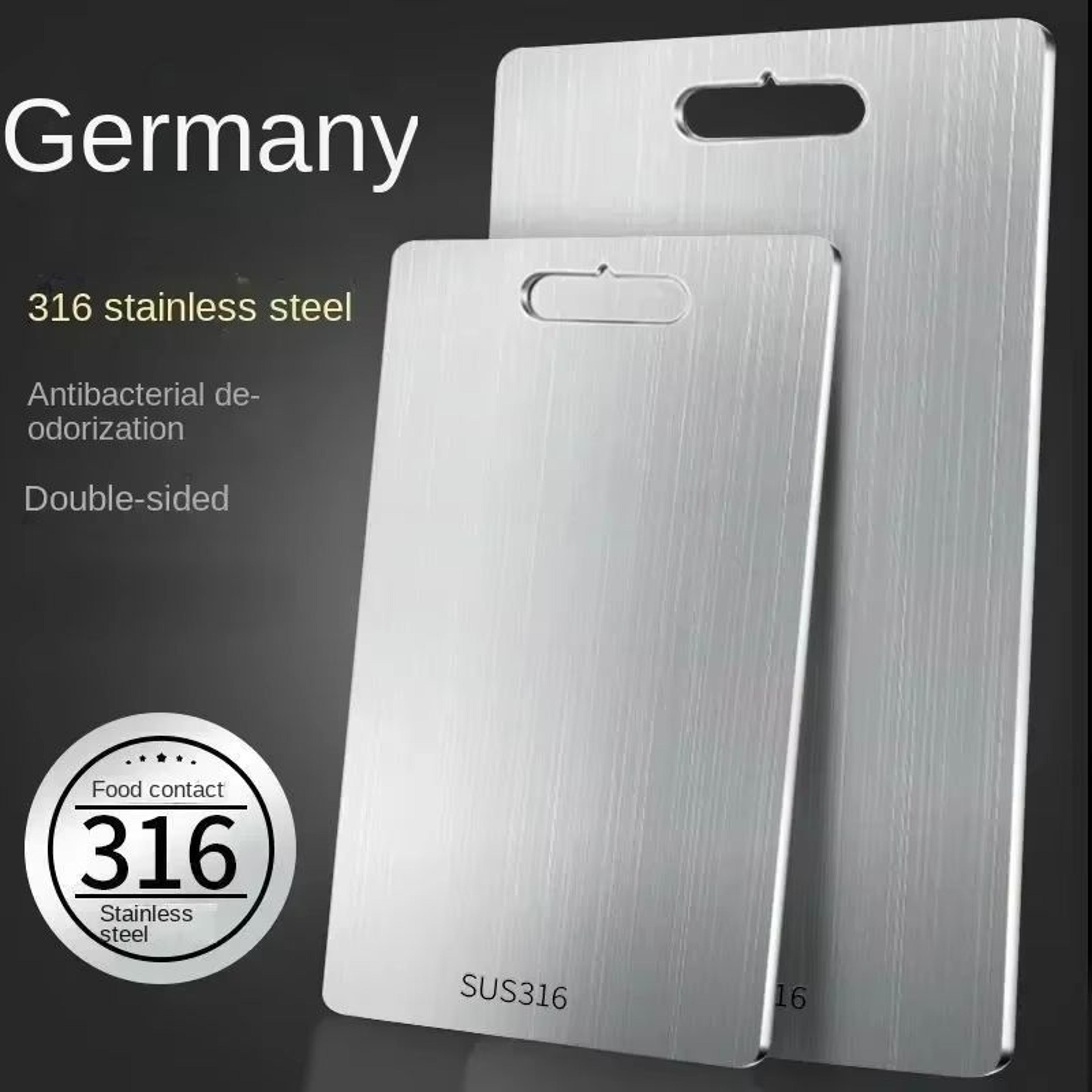 premium 316 stainless steel double-sided cutting & kneading board