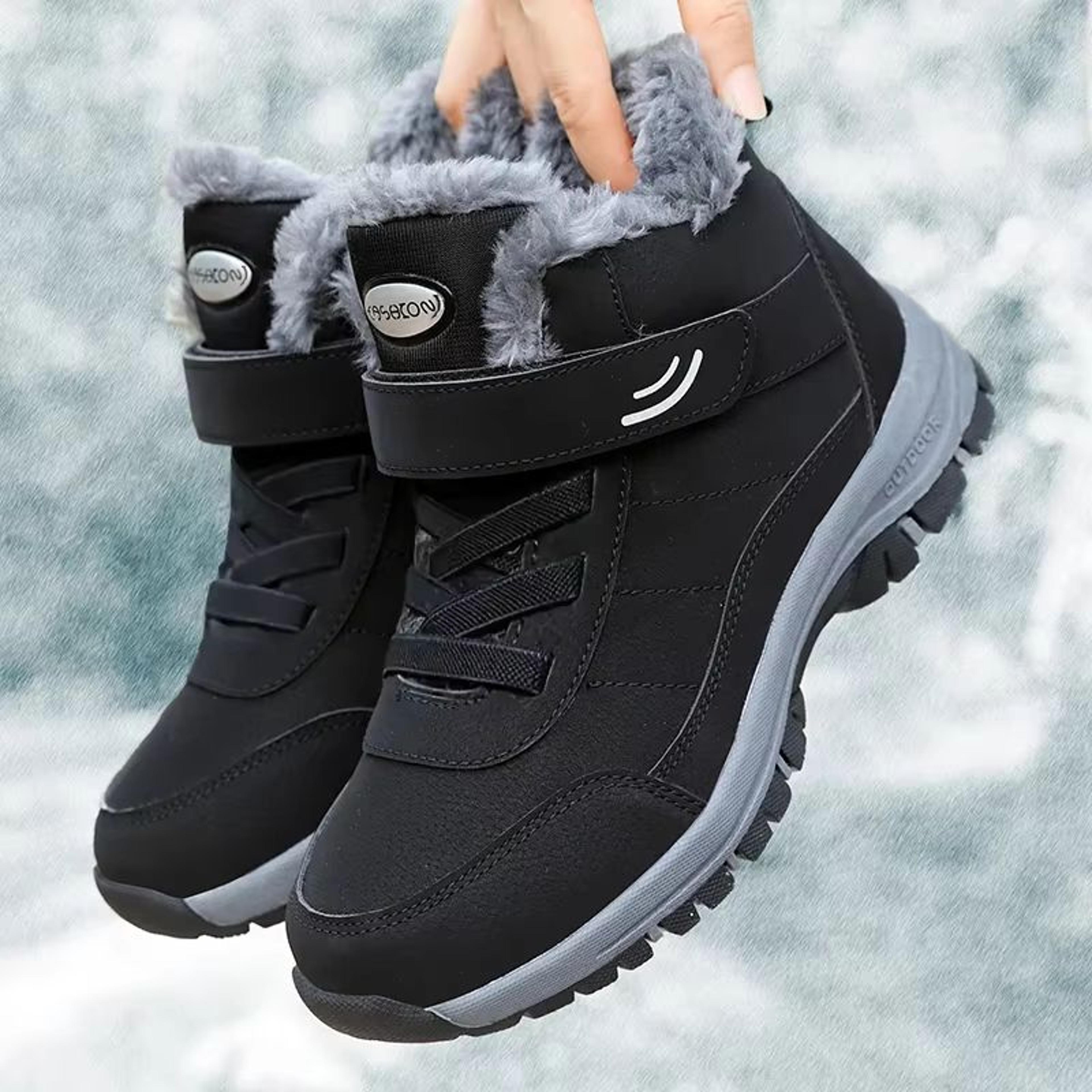 women's winter snow boots – warm fur lined platform ankle boots with non-slip sole for outdoor hiking & everyday comfort