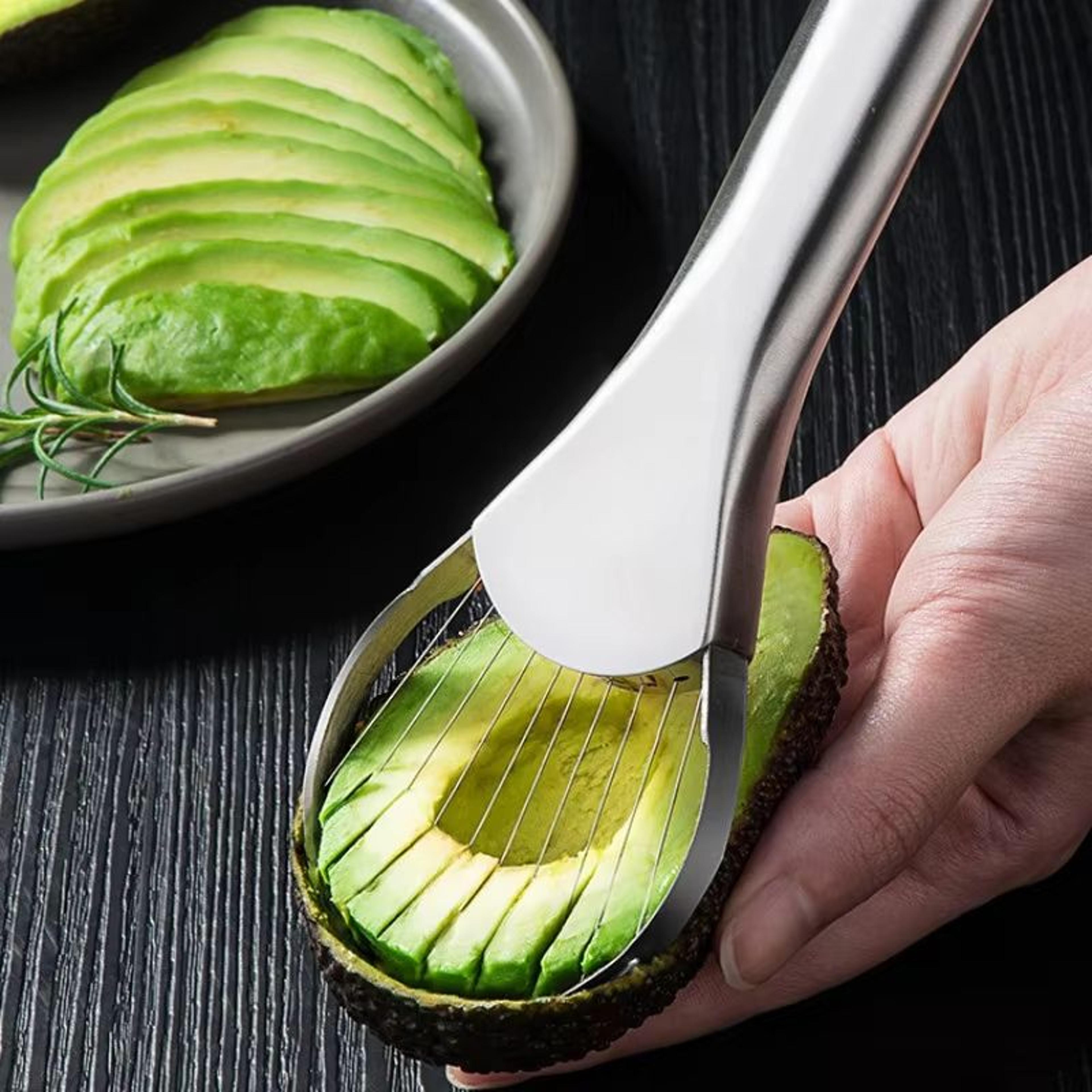 avocadomaster stainless fruit cutter - multifunction avocado slicer & fruit cutter for kitchen ease