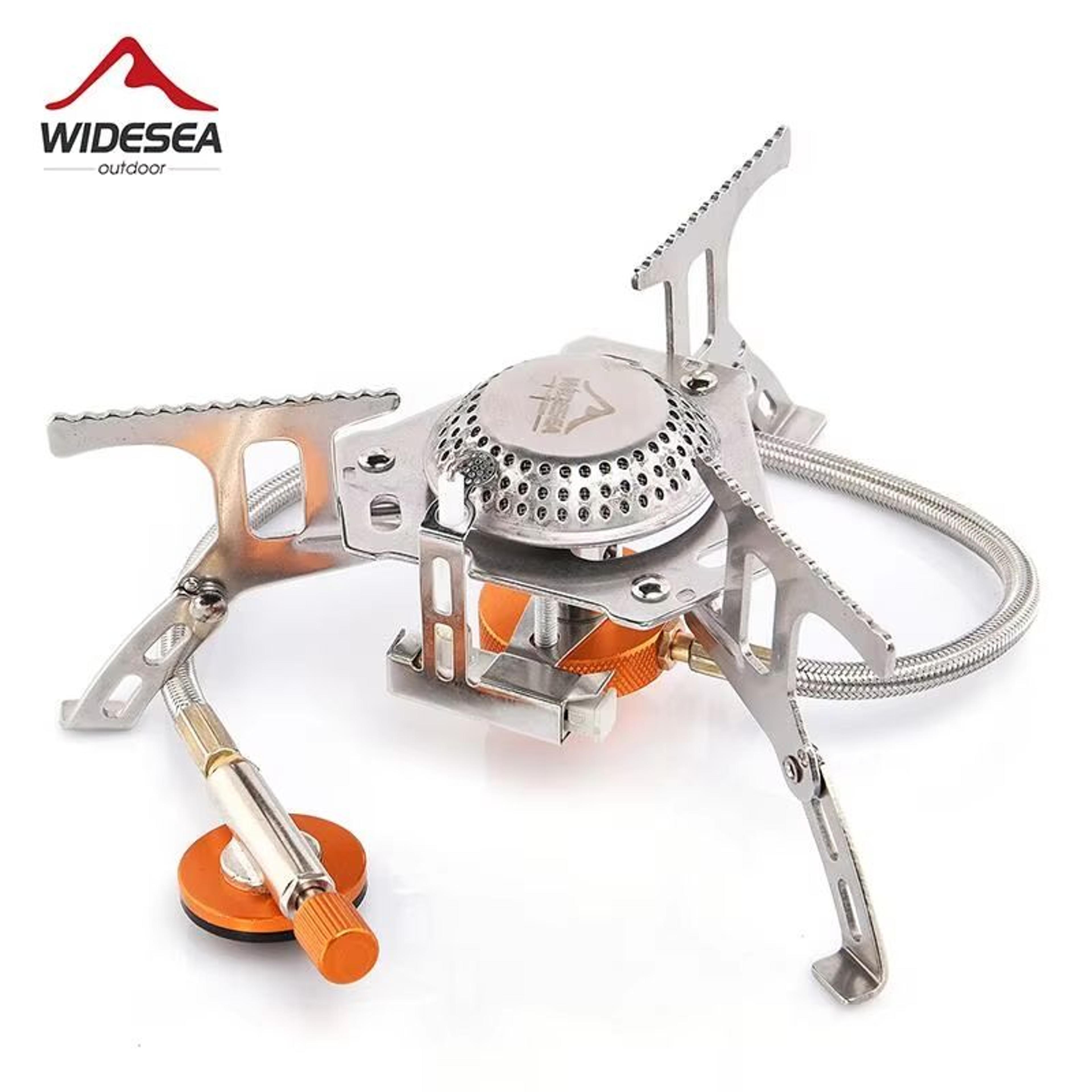 widesea outdoor camping gas stove – portable strong flame burner for hiking, survival, and picnic cooking