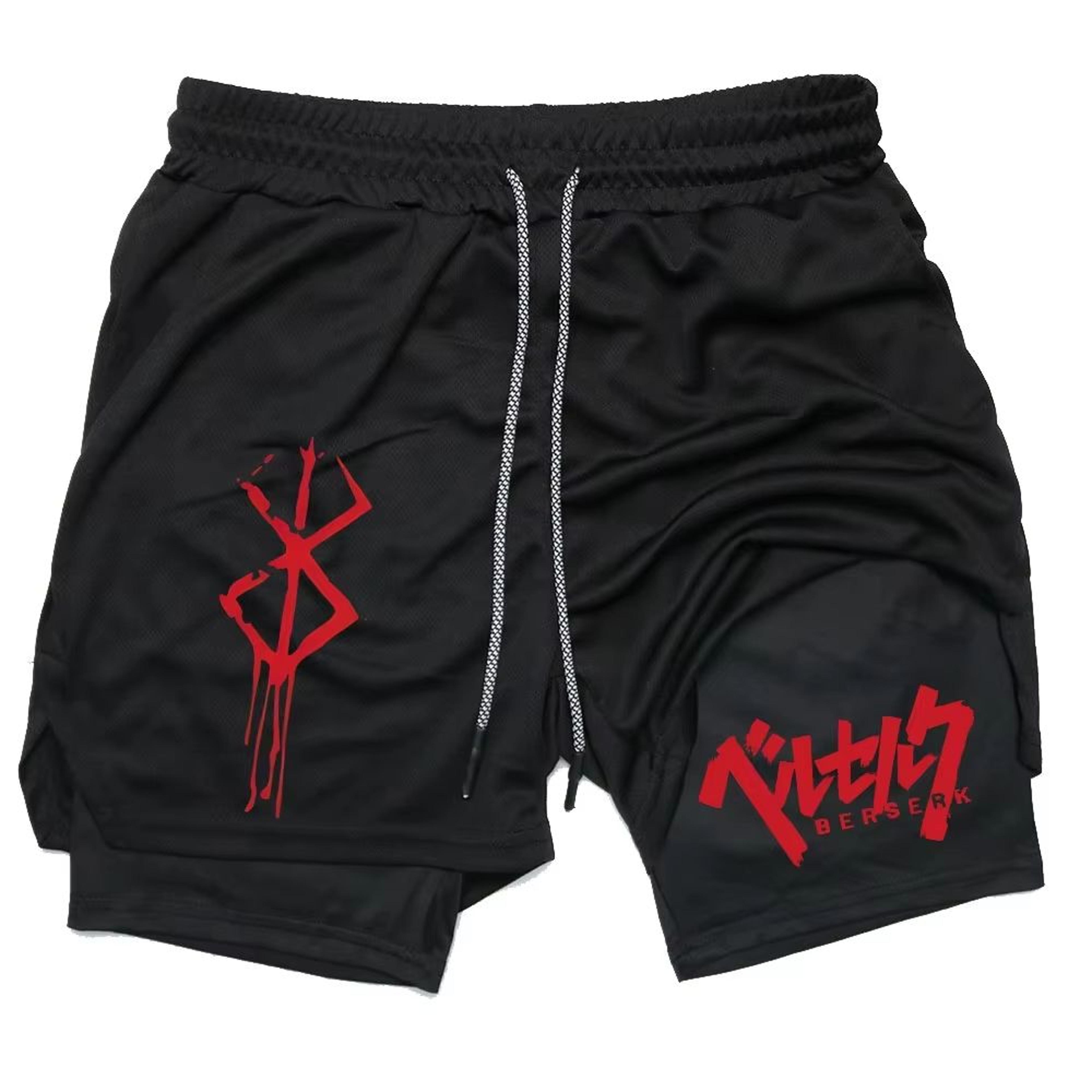berserk 2-in-1 men's performance running shorts – compression inner layer training gym shorts with pockets