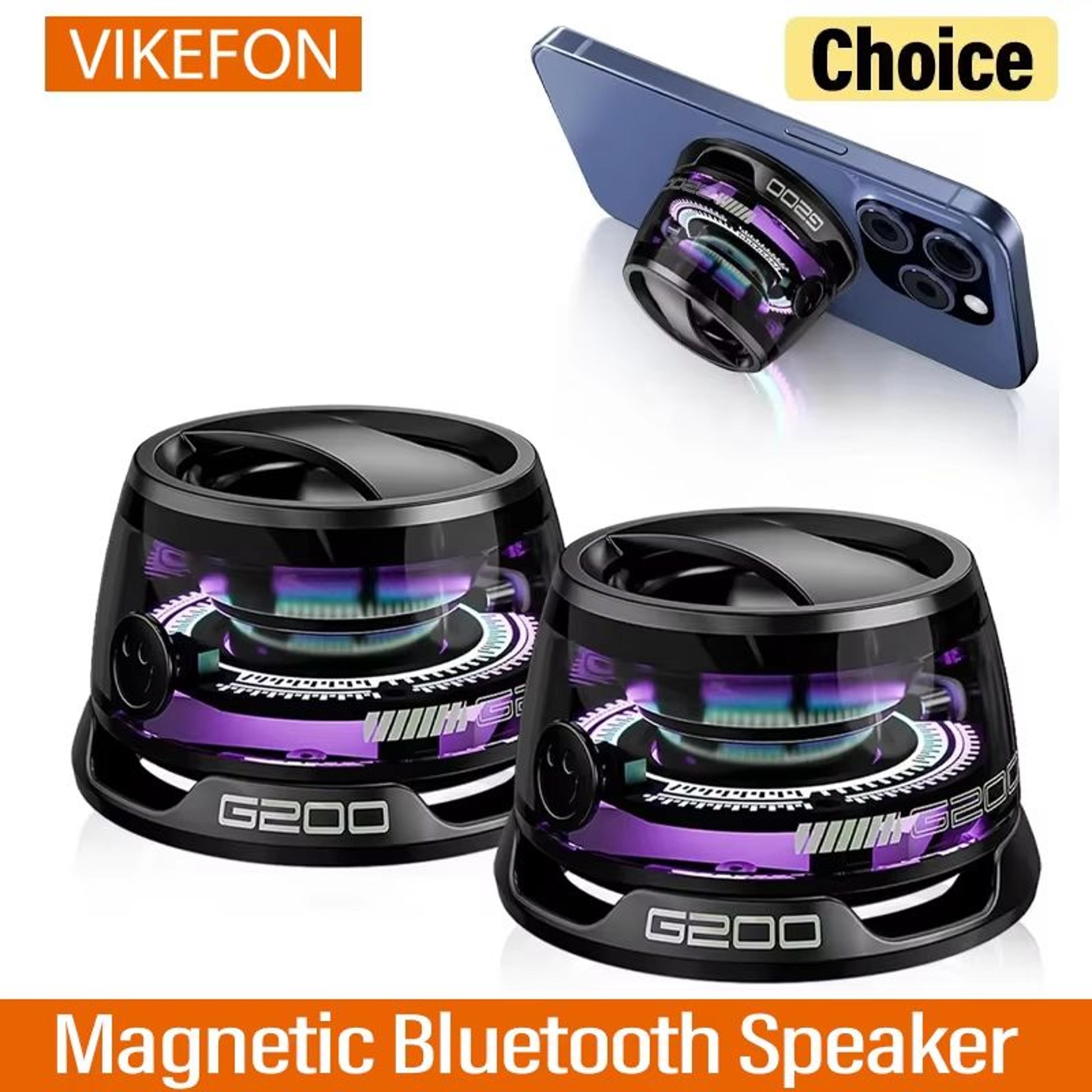 magwave portable bluetooth speaker – magnetic wireless mini speaker with rgb lights & phone holder