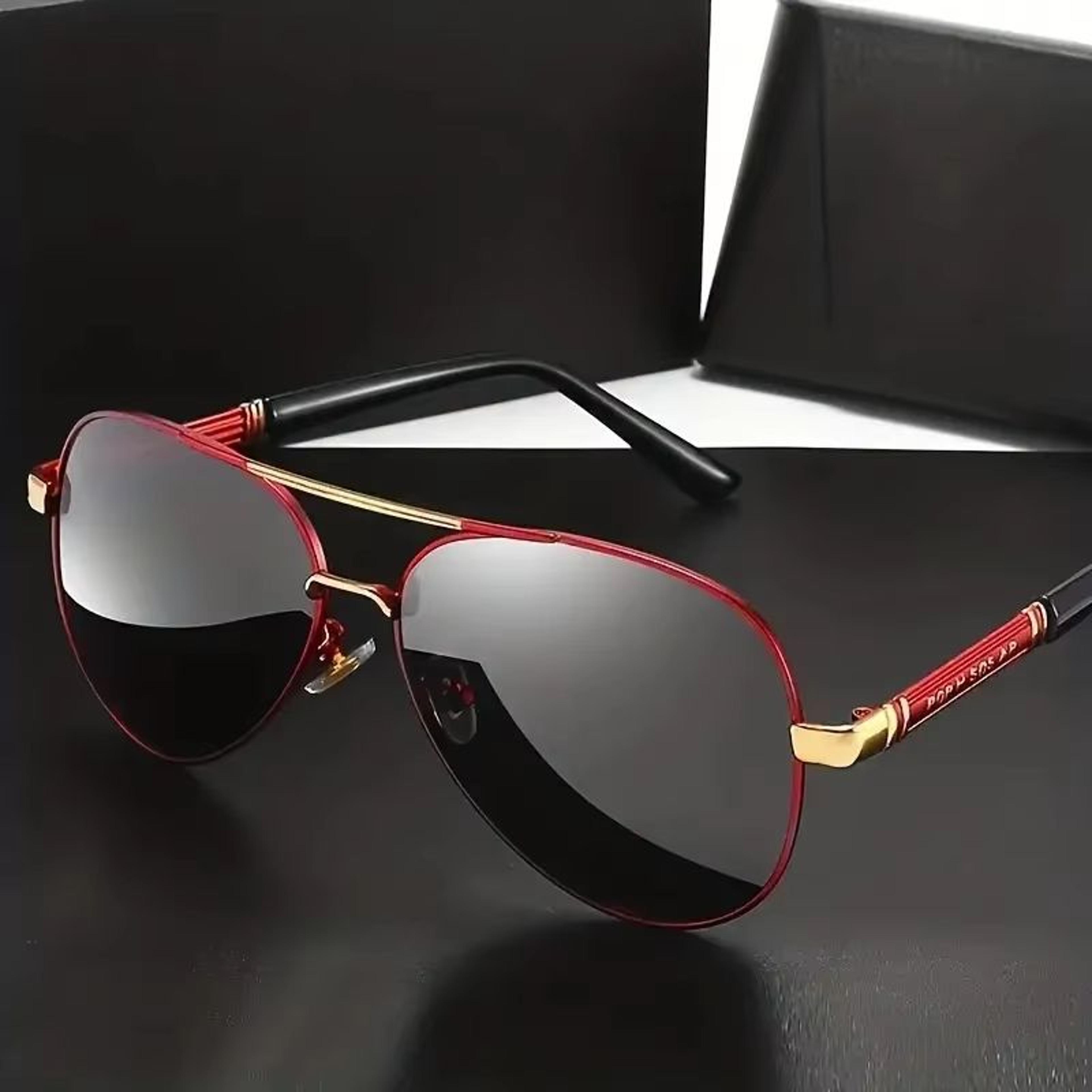 men's metal frame uv400 polarized sunglasses – premium driving & fishing shades