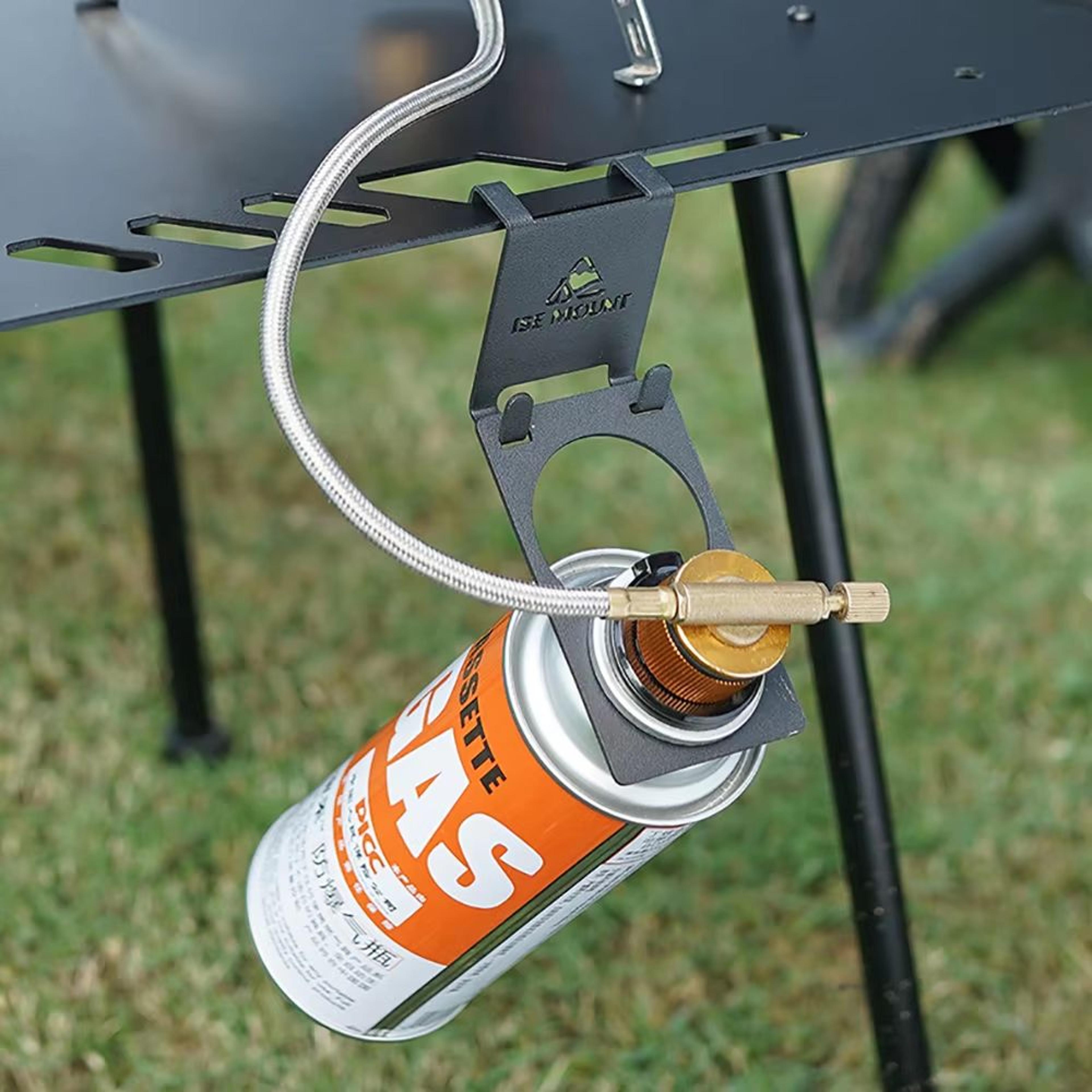 outdoor butane gas canister hanging hook – durable metal fuel tank hanger clip for camping, hiking & travel
