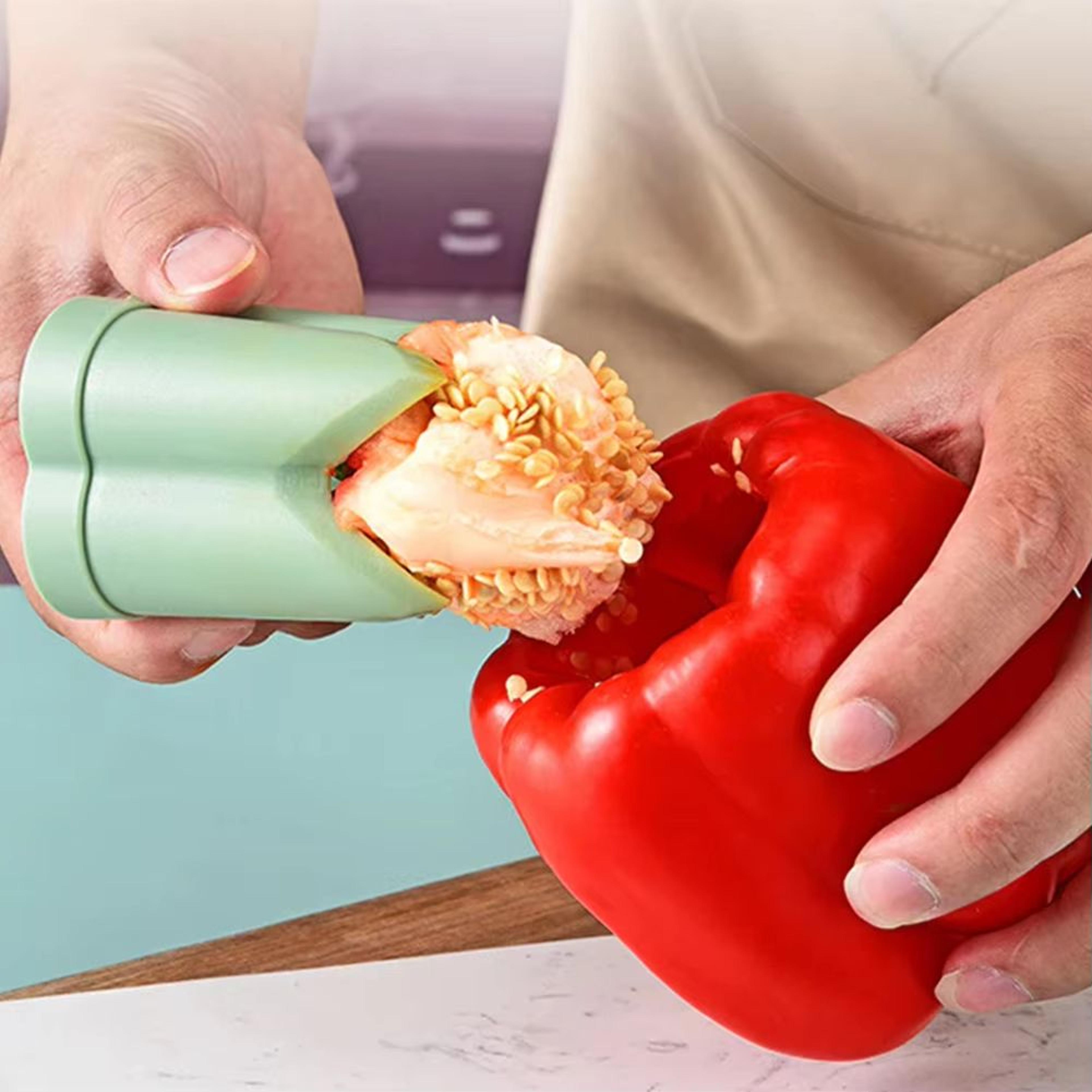 2-in-1 fruit & pepper corer – efficient seed removing tool