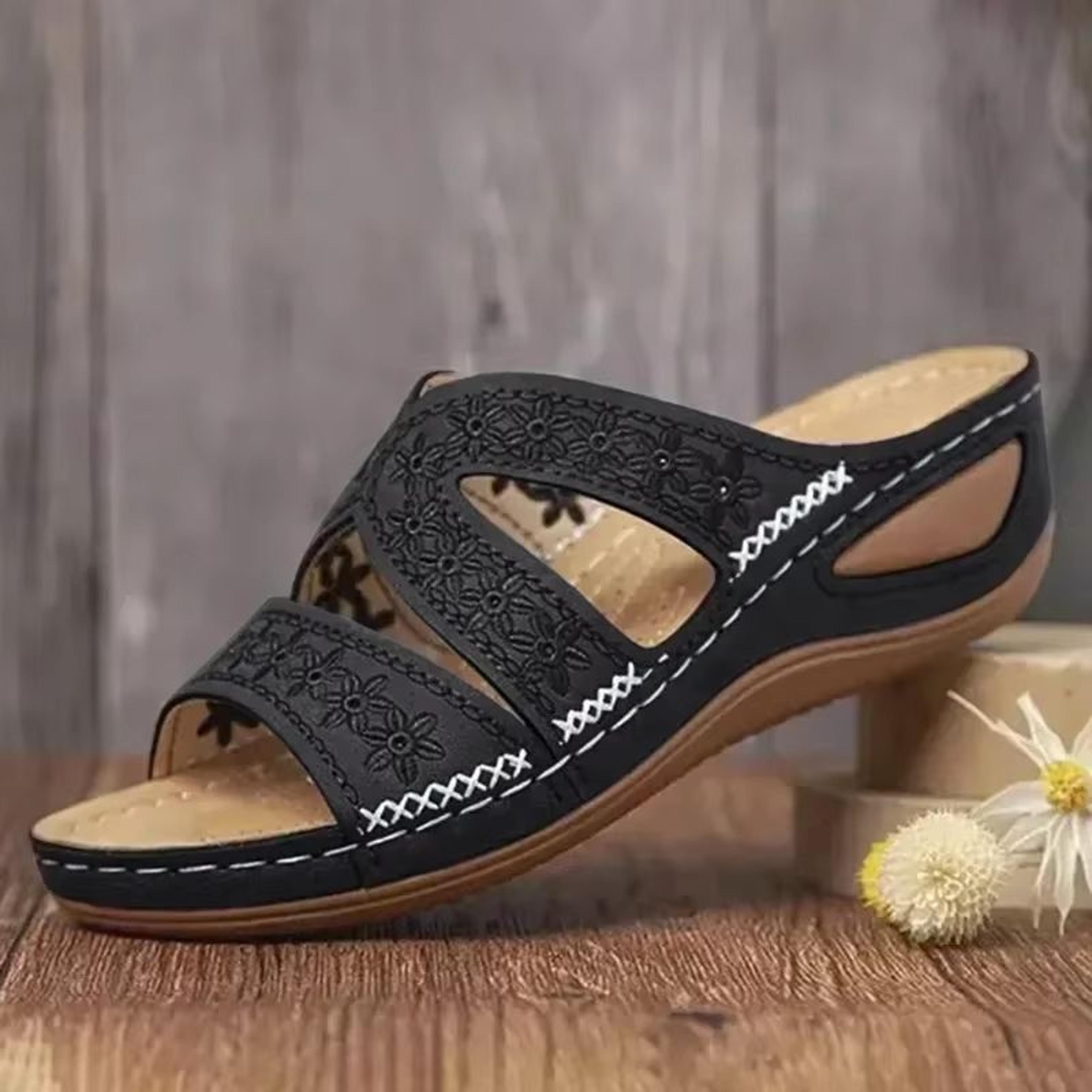 2024 premium orthopedic wedge sandals – vintage open toe comfort platform for women