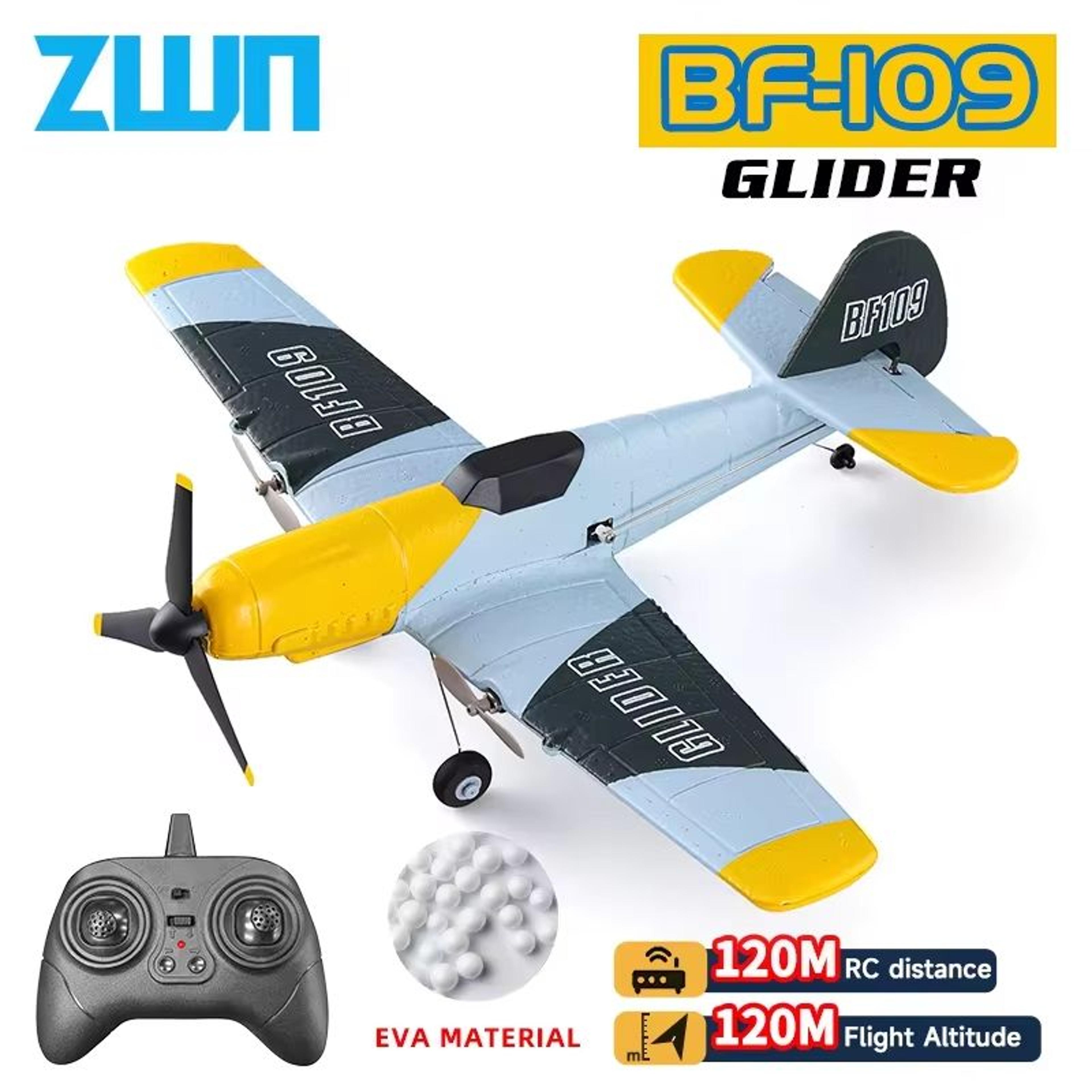 bf109 rc airplane 2.4g epp foam glider – durable radio-controlled plane for kids & hobbyists