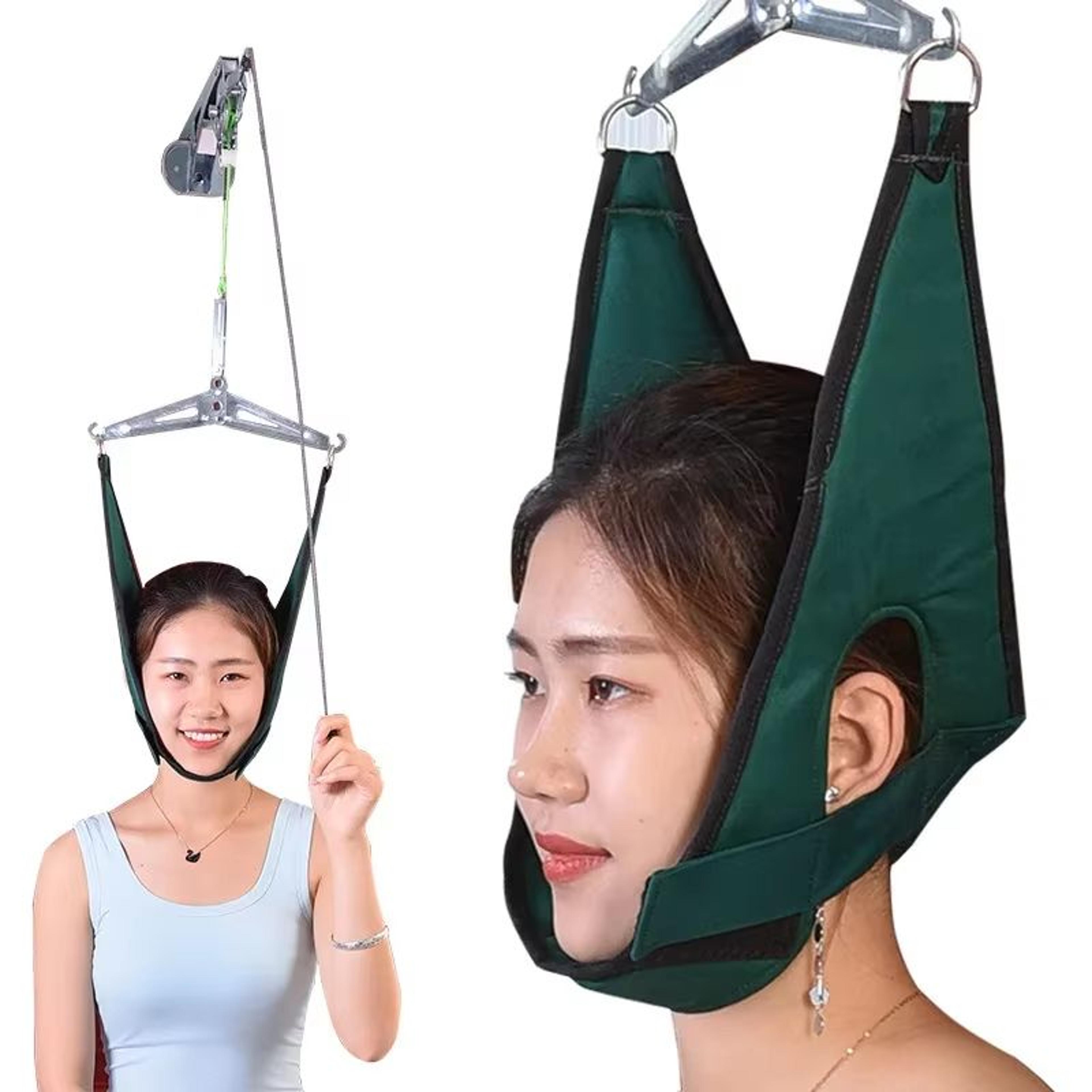 neck traction device with adjustable harness – cervical neck stretcher for pain relief & posture correction