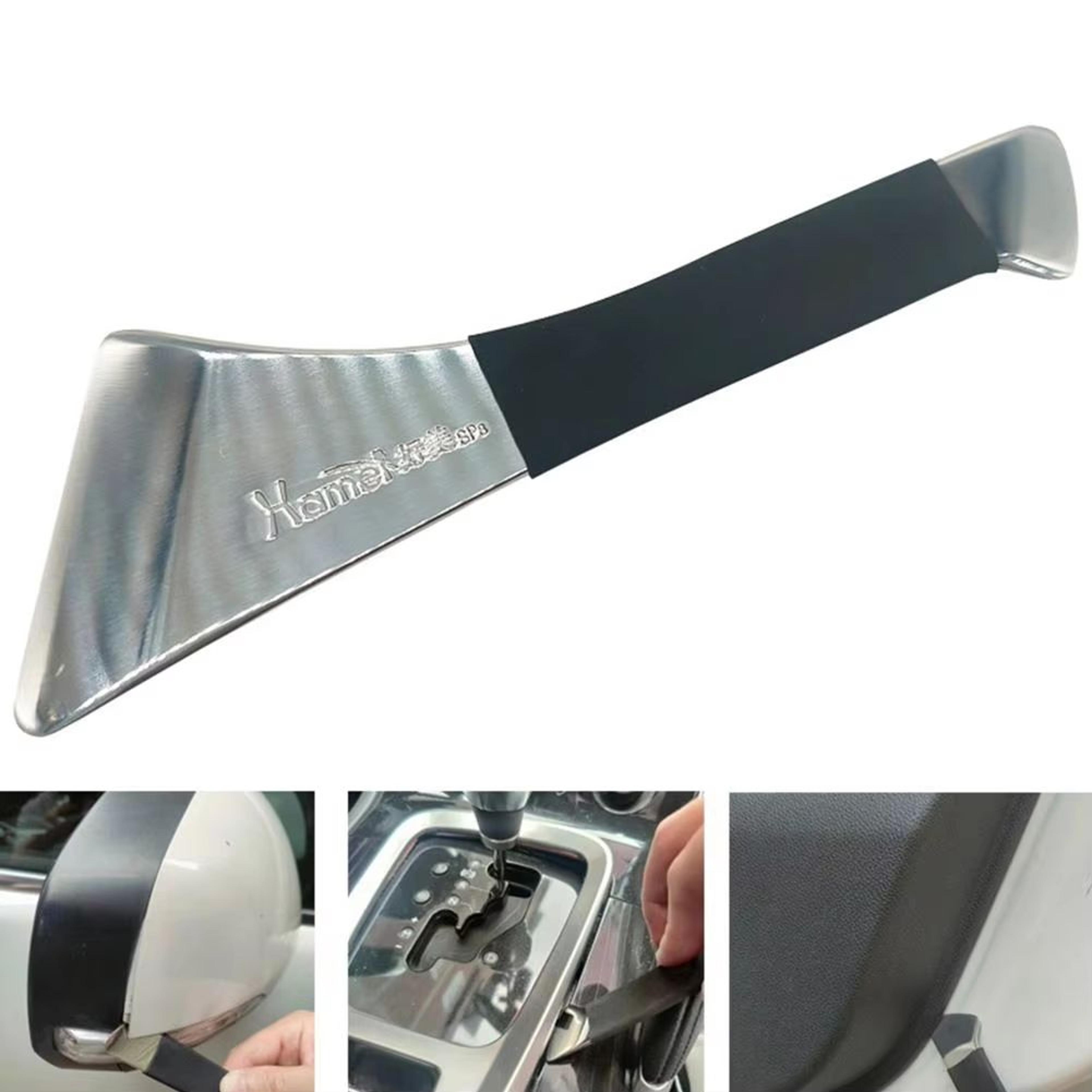 premium stainless steel car trim removal tool set – heavy-duty metal crowbar for audio, door, and console upgrades