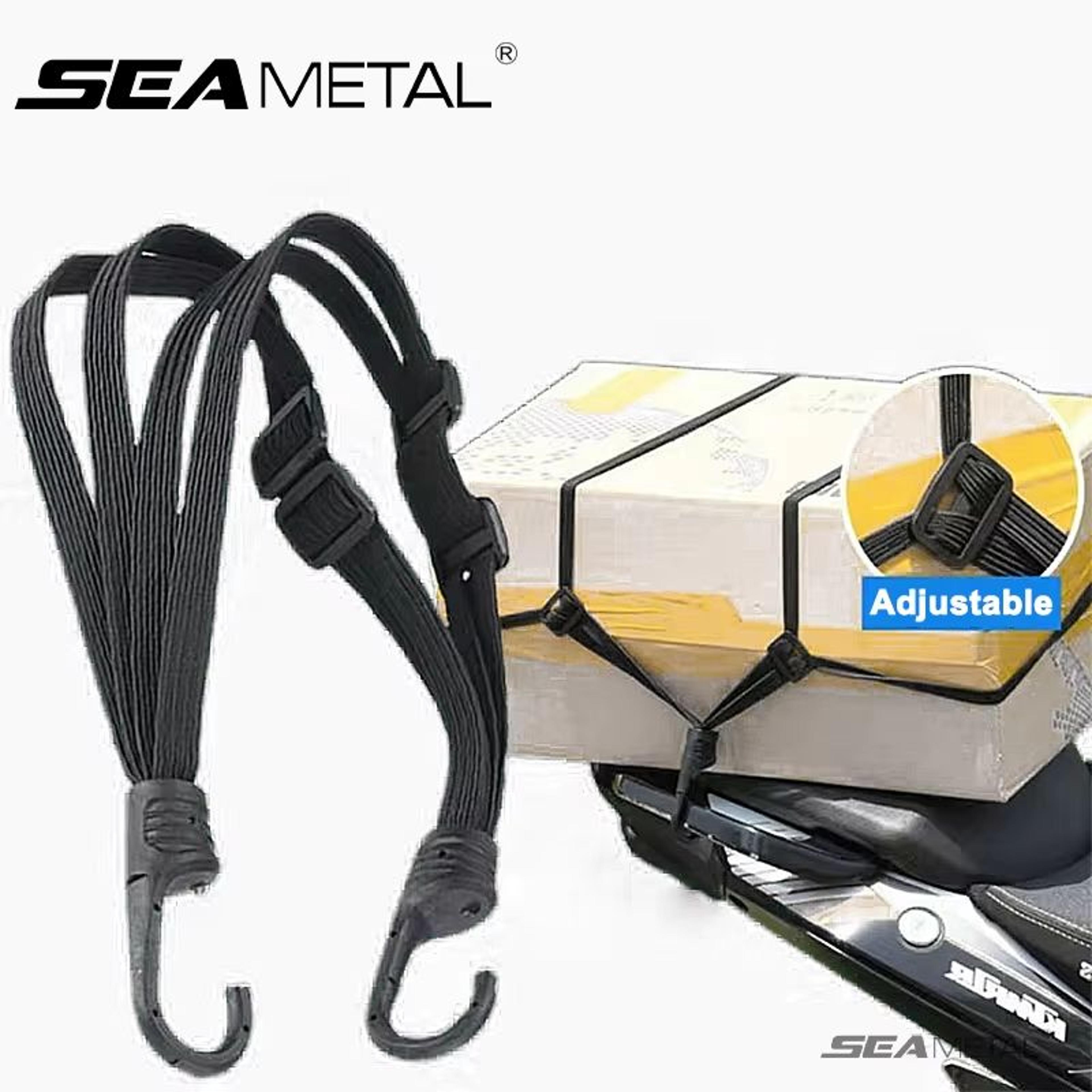 seametal motorcycle helmet strap – adjustable elastic fixing rope for secure storage (60cm/90cm)