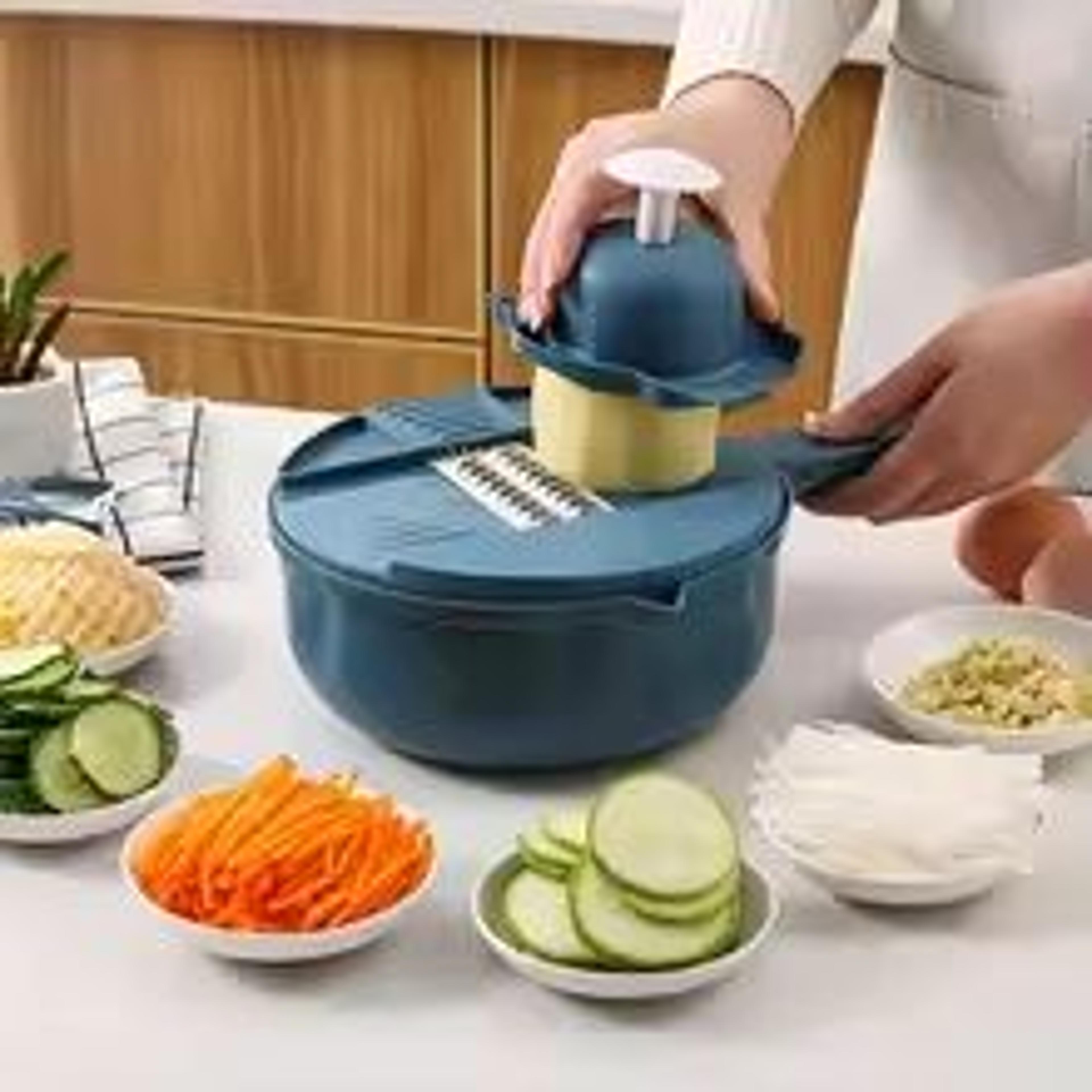 9-in-1 multifunctional vegetable chopper & slicer – manual food processor for effortless meal prep