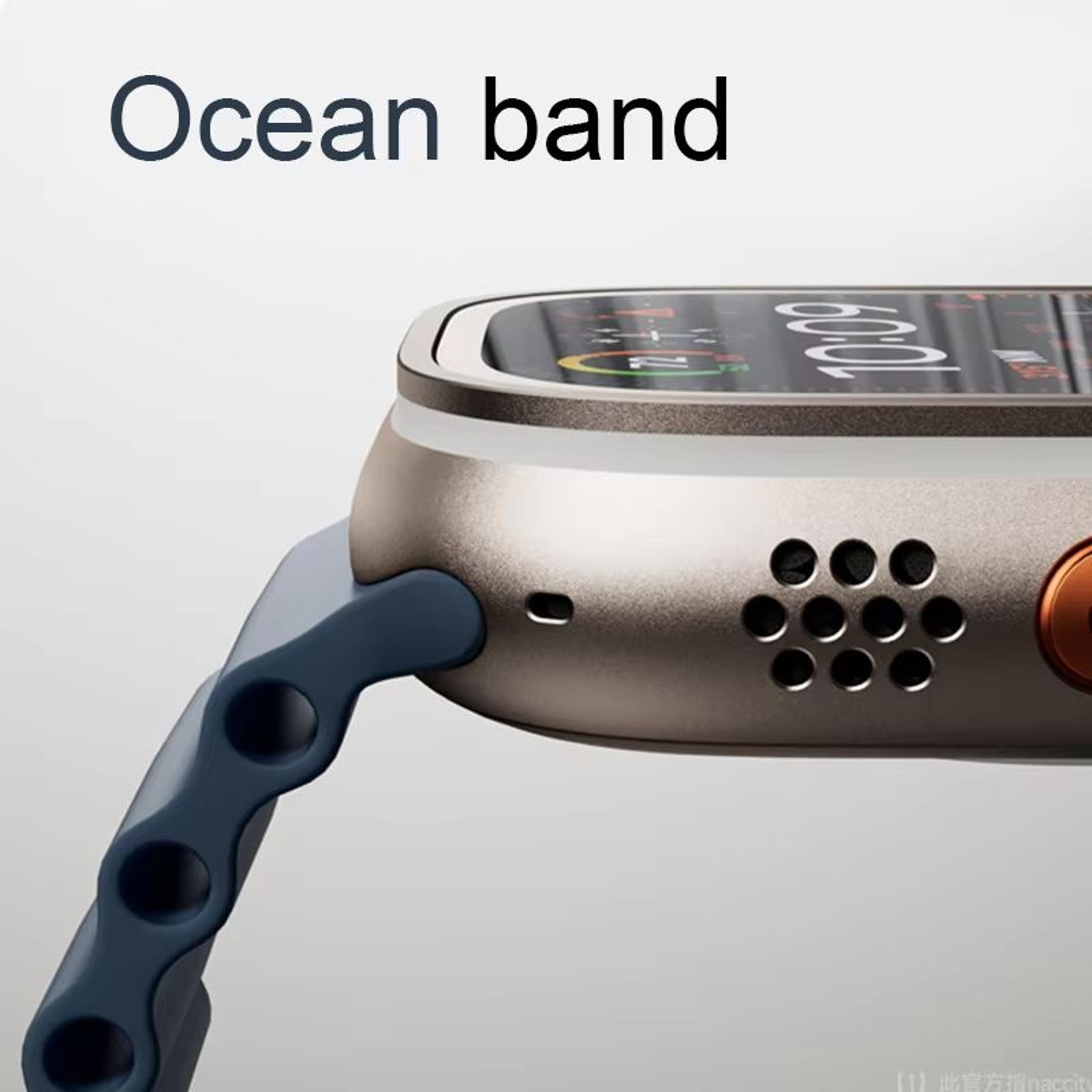 premium ocean band for apple watch – rugged silicone sport strap for series 10–3, ultra, ultra 2, se