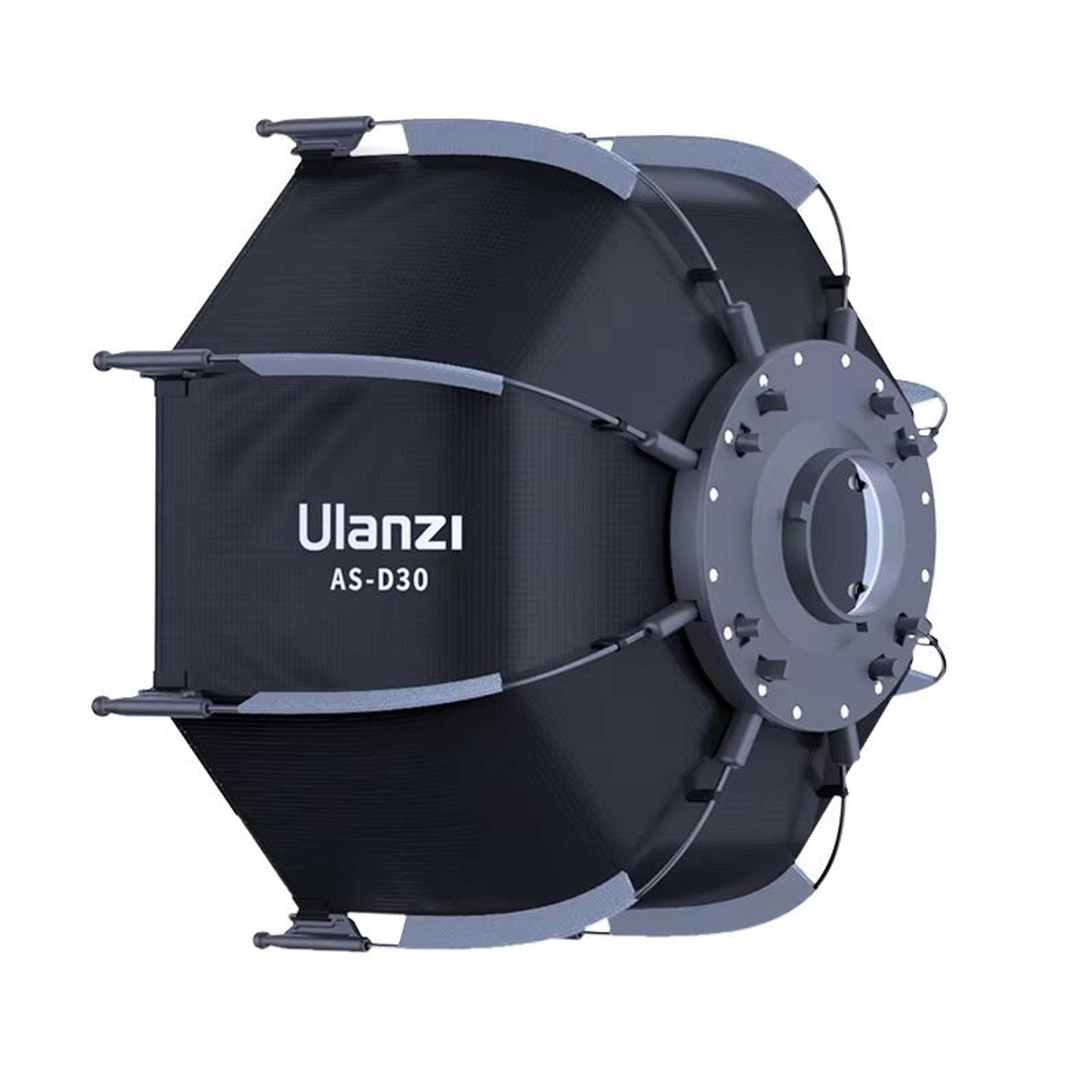 ulanzi as-d30 octagonal softbox – 30cm quick-pack light box with mini bowens mount for 40w cob video lights